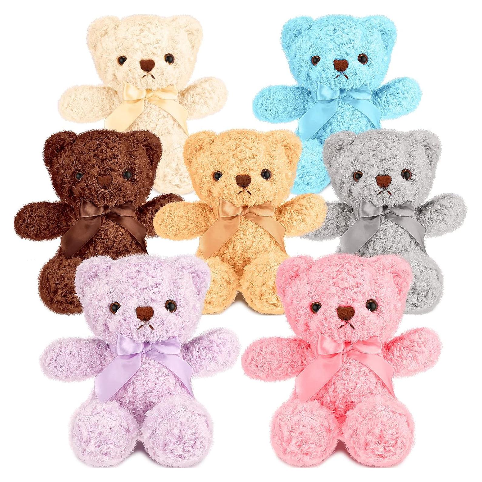 7 Osos de Peluche Zomiboo 34.8 cm Colores Brillantes