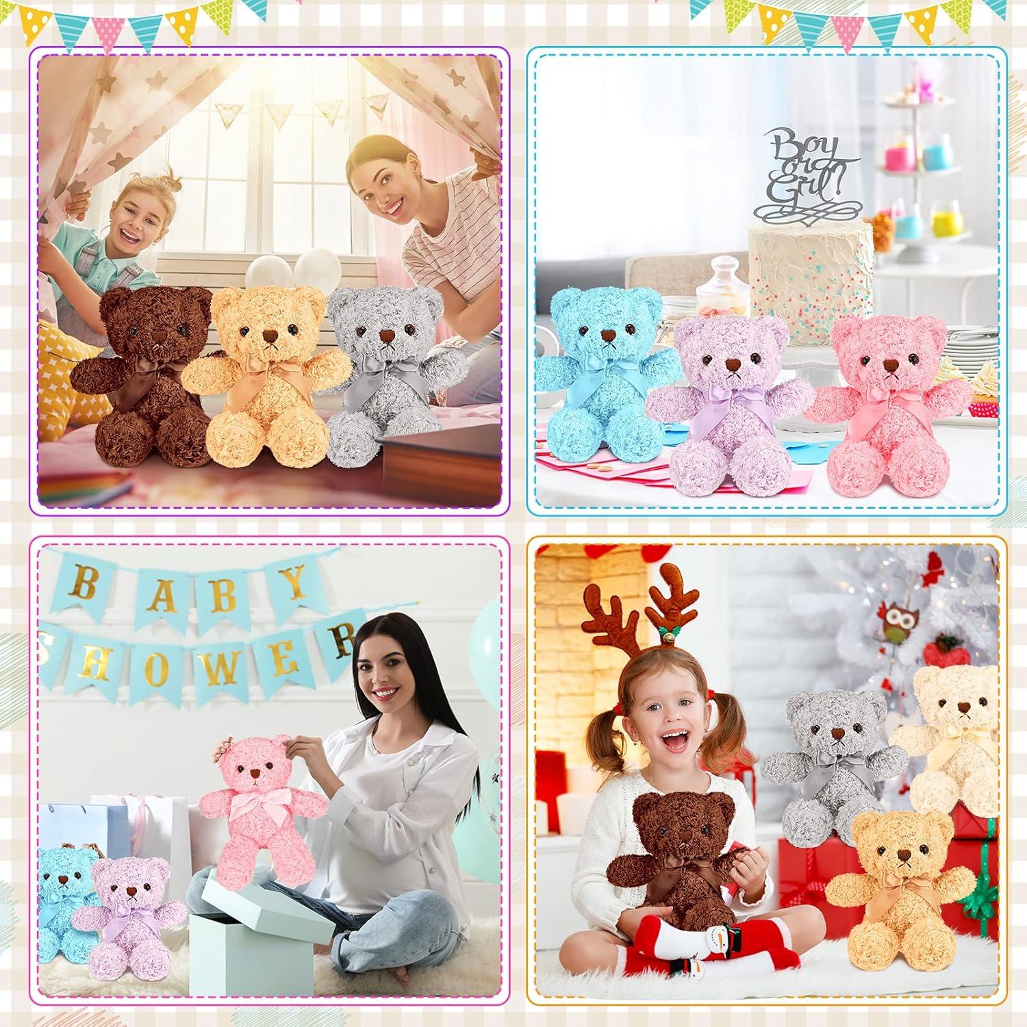 7 Osos de Peluche Zomiboo 34.8 cm Colores Brillantes