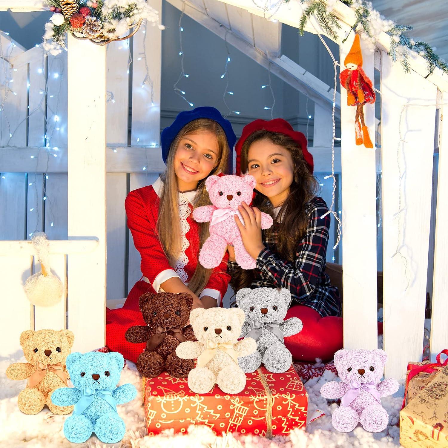 7 Osos de Peluche Zomiboo 34.8 cm Colores Brillantes