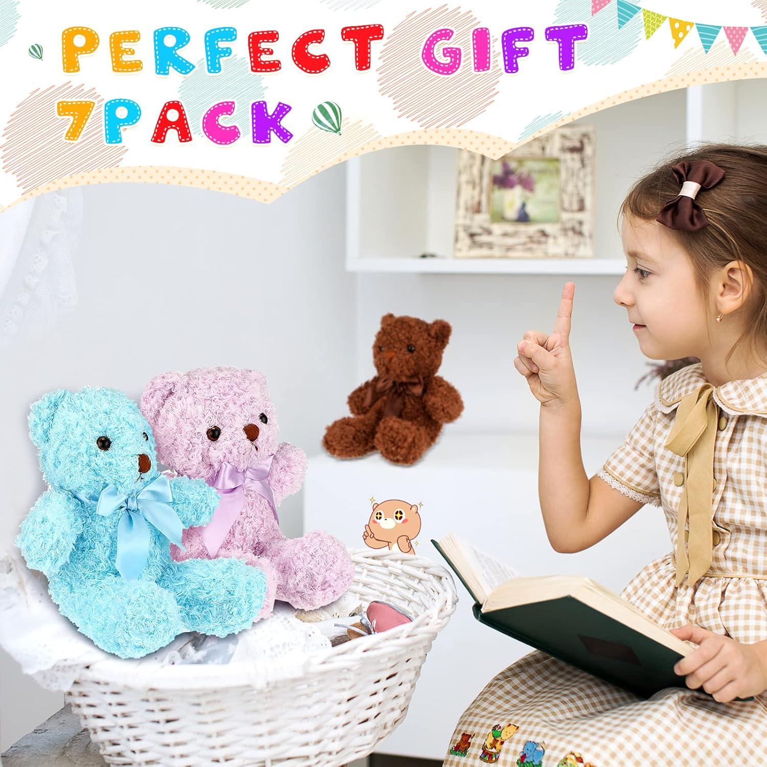 7 Osos de Peluche Zomiboo 34.8 cm Colores Brillantes