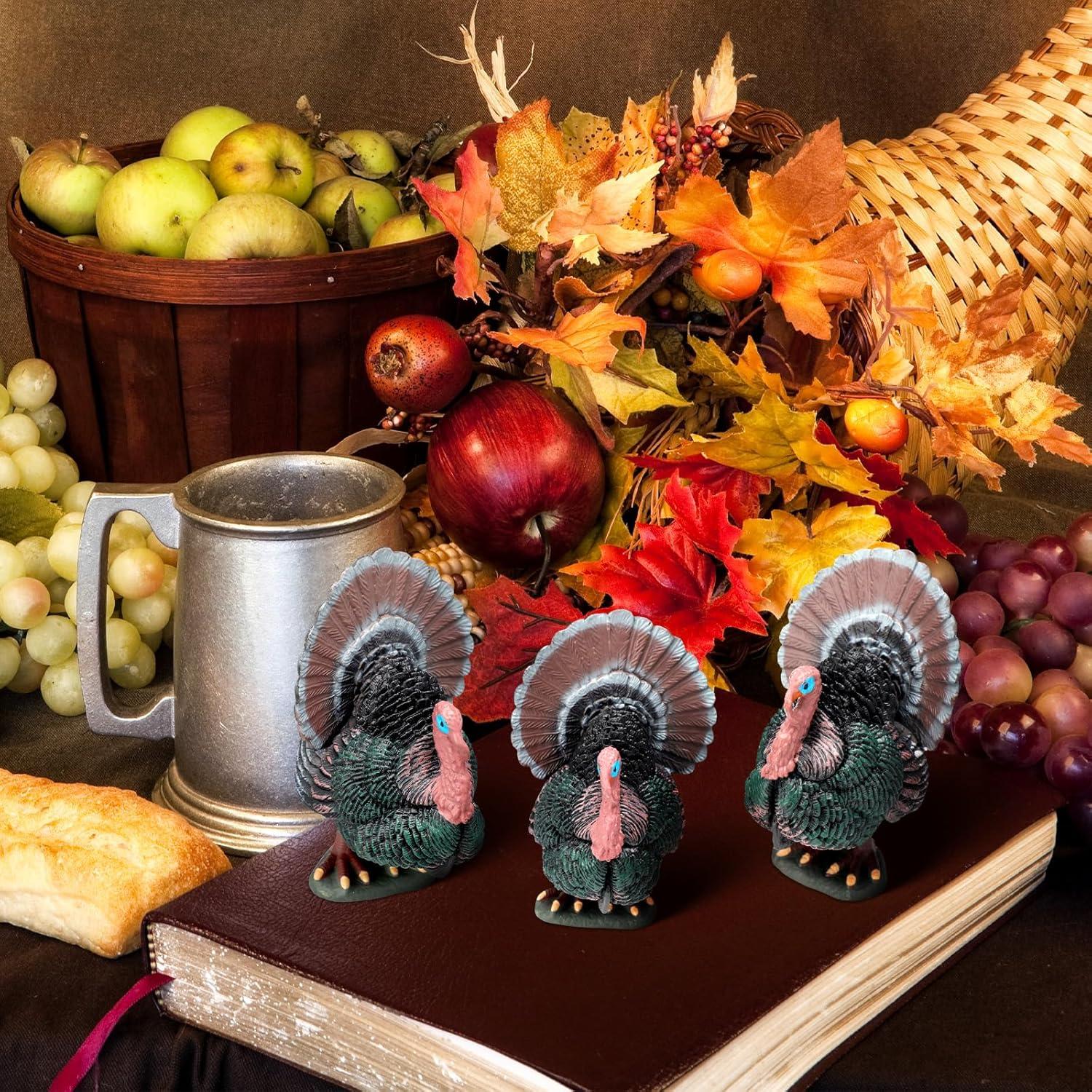 Chunful 12 Figuras de Pavo de Acción de Gracias 15.14 cm