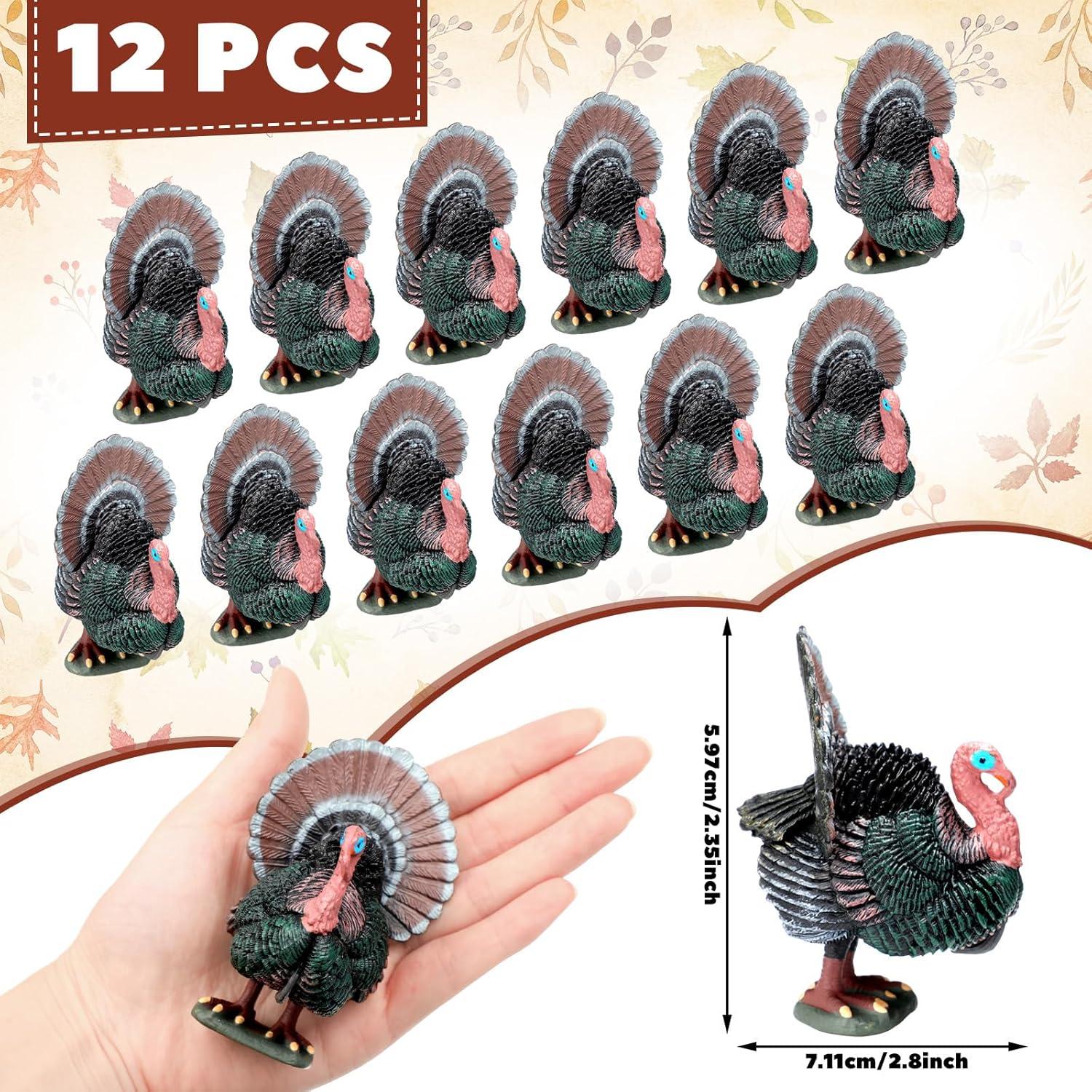 Chunful 12 Figuras de Pavo de Acción de Gracias 15.14 cm