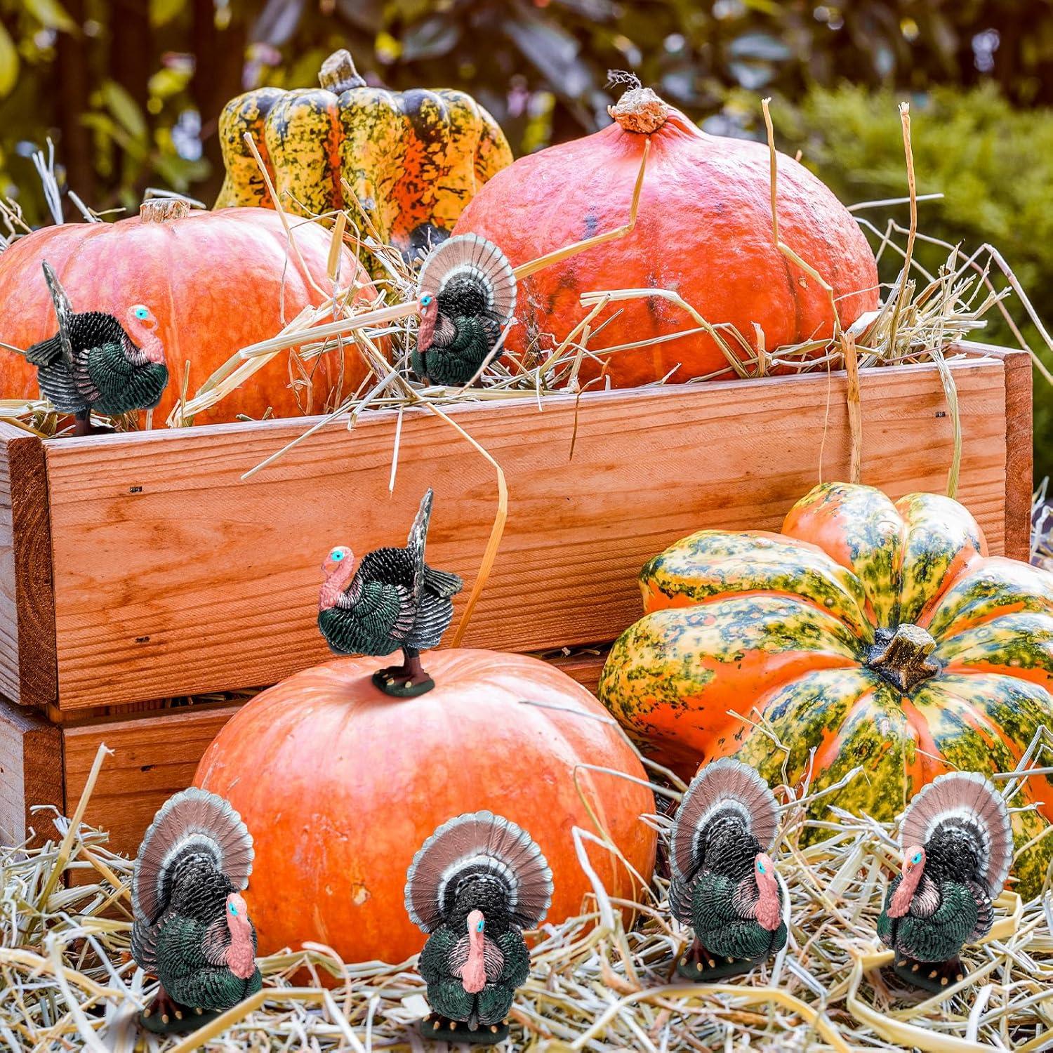 Chunful 12 Figuras de Pavo de Acción de Gracias 15.14 cm