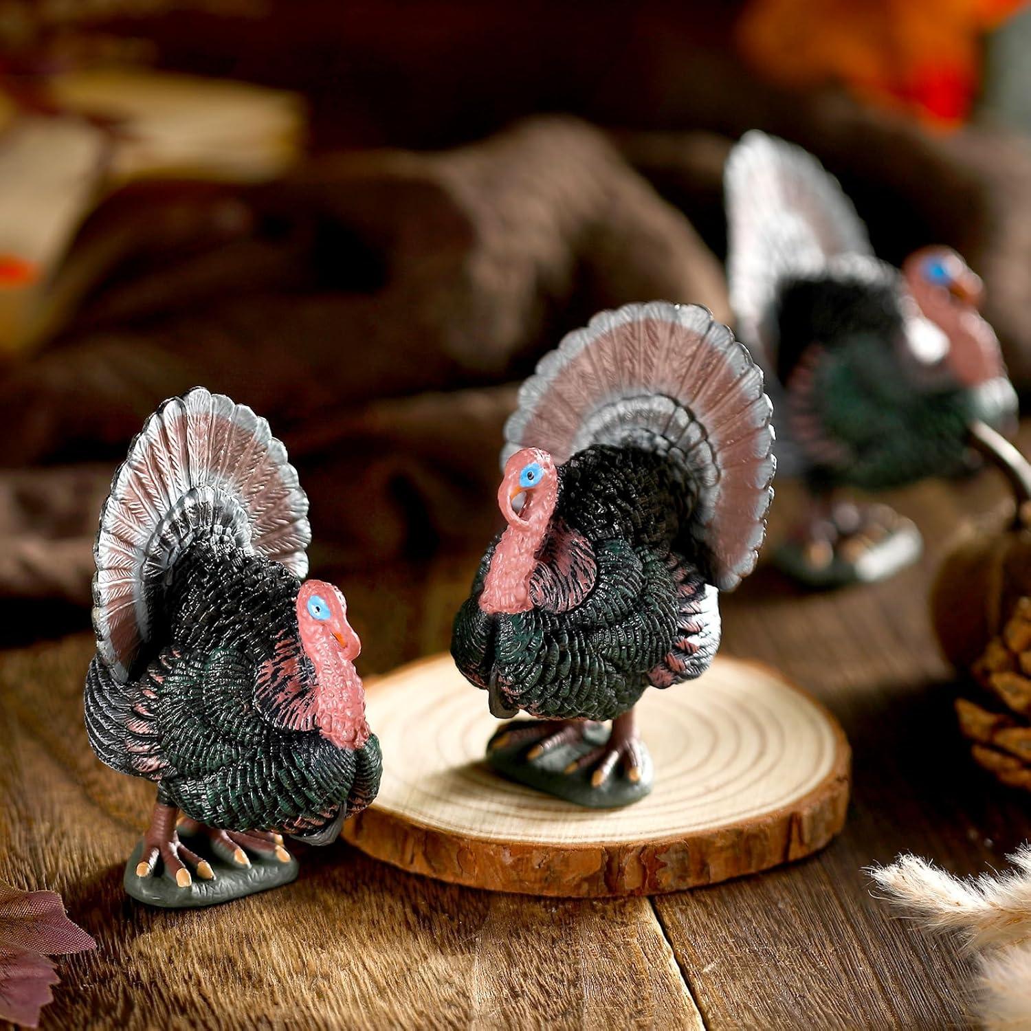 Chunful 12 Figuras de Pavo de Acción de Gracias 15.14 cm