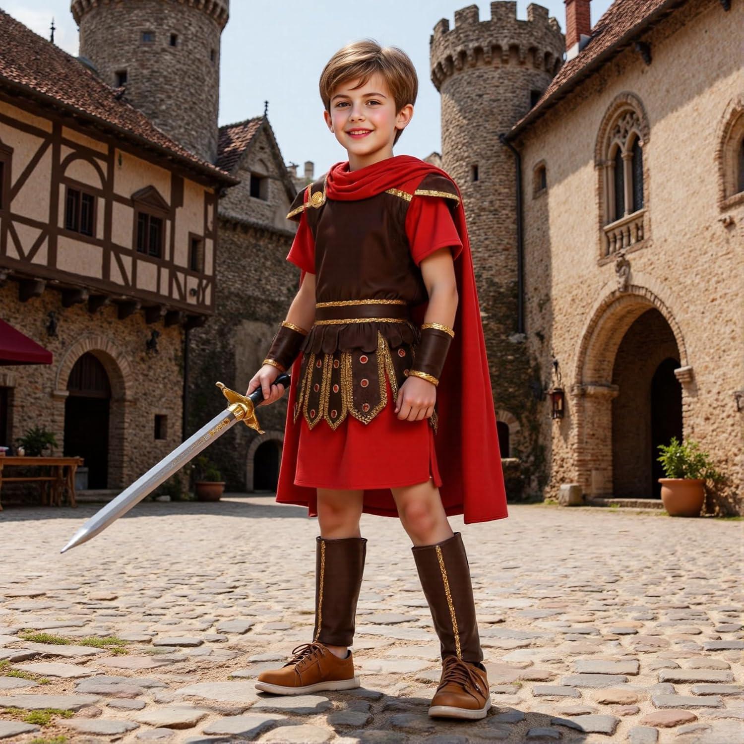 Disfraz de Guerrero Romano Medieval para Niños - 5 Tamaños