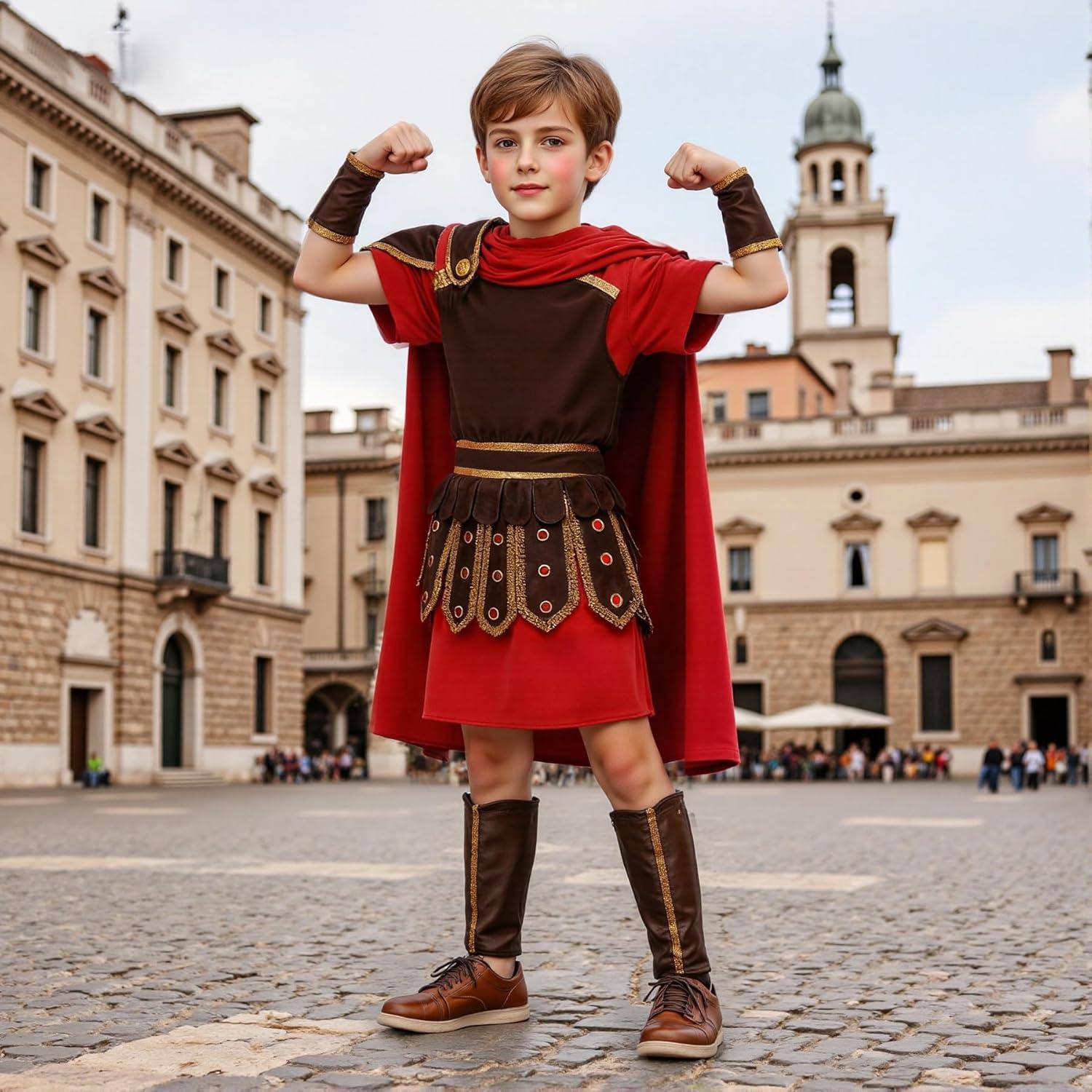 Disfraz de Guerrero Romano Medieval para Niños - 5 Tamaños