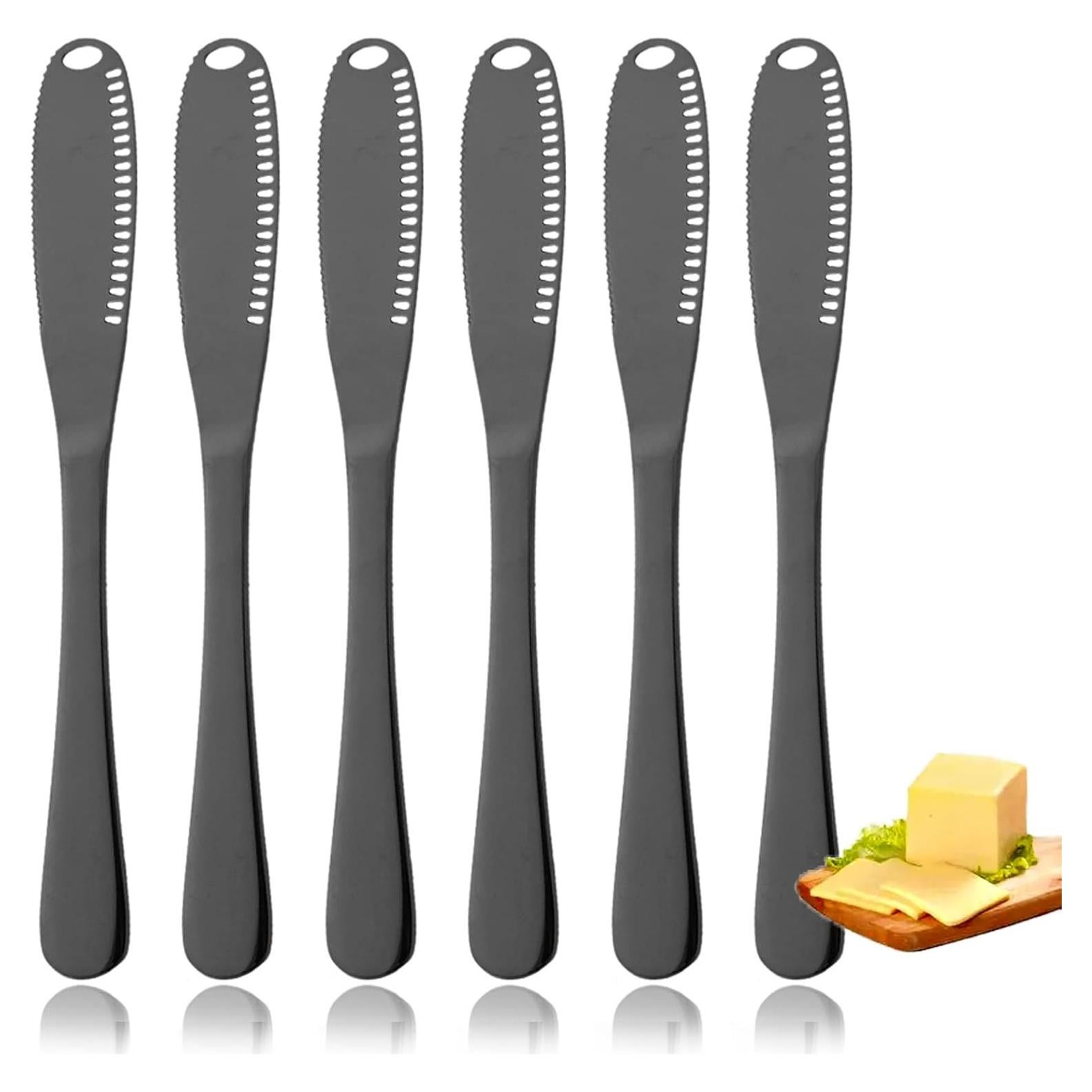 Set de 6 Cuchillos para Untar JASHII de Acero Inoxidable Negro