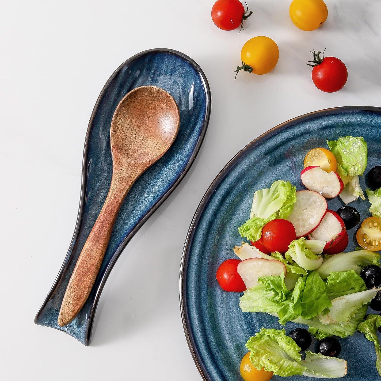 Juego de Plato para Mantequilla Hasense Cerámica Azul 22.1 cm