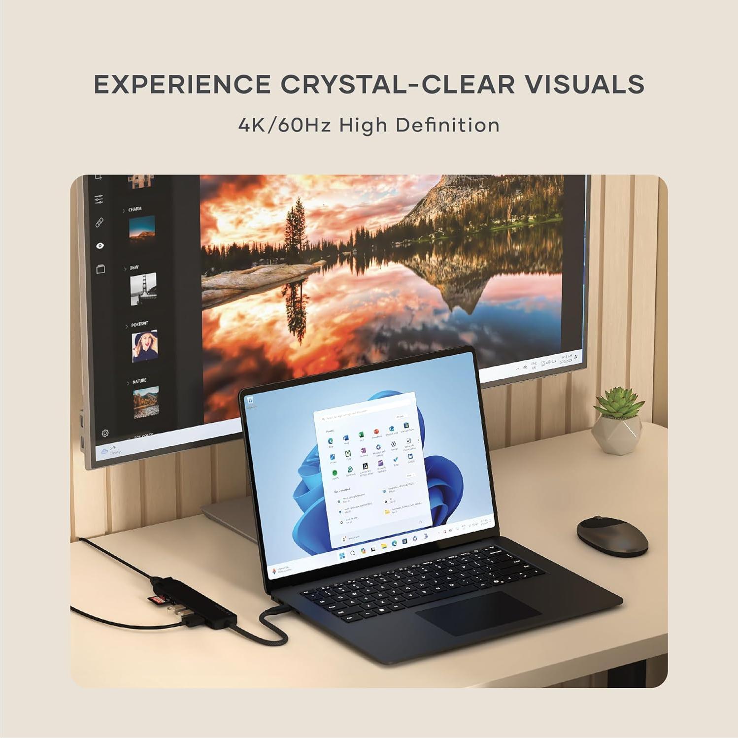 Hub Multiport USB-C Satechi 7 en 1 con HDMI 4K, Ethernet y Carga 100W