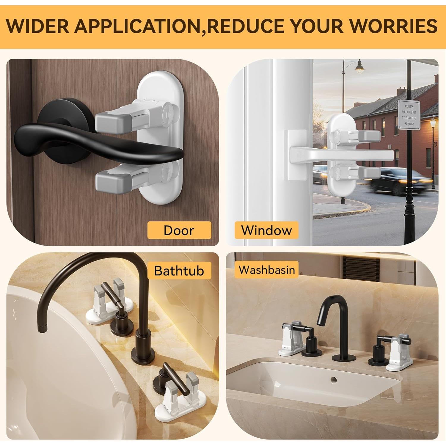 Bloqueo de puerta para niños 3M ABS Blanco 2Pack