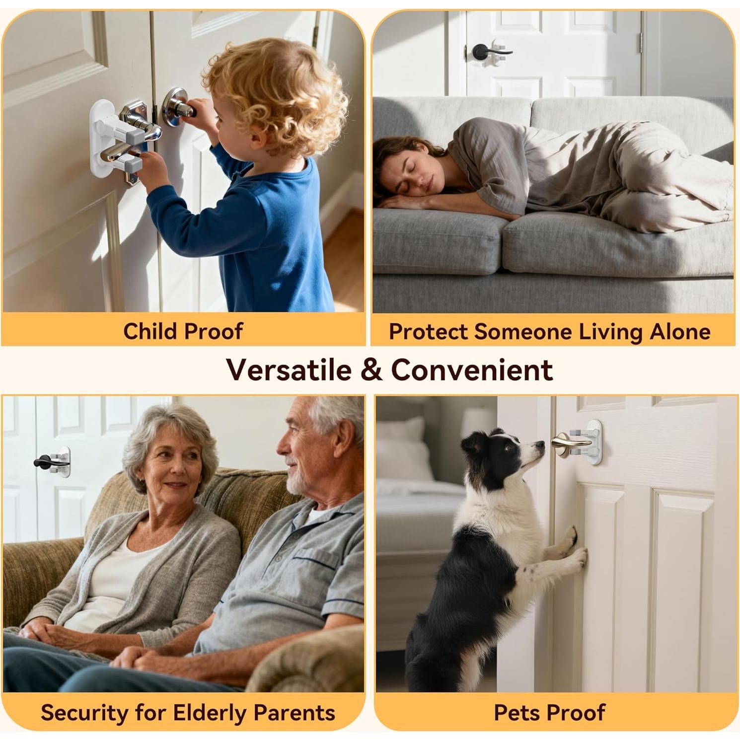 Bloqueo de puerta para niños 3M ABS Blanco 2Pack