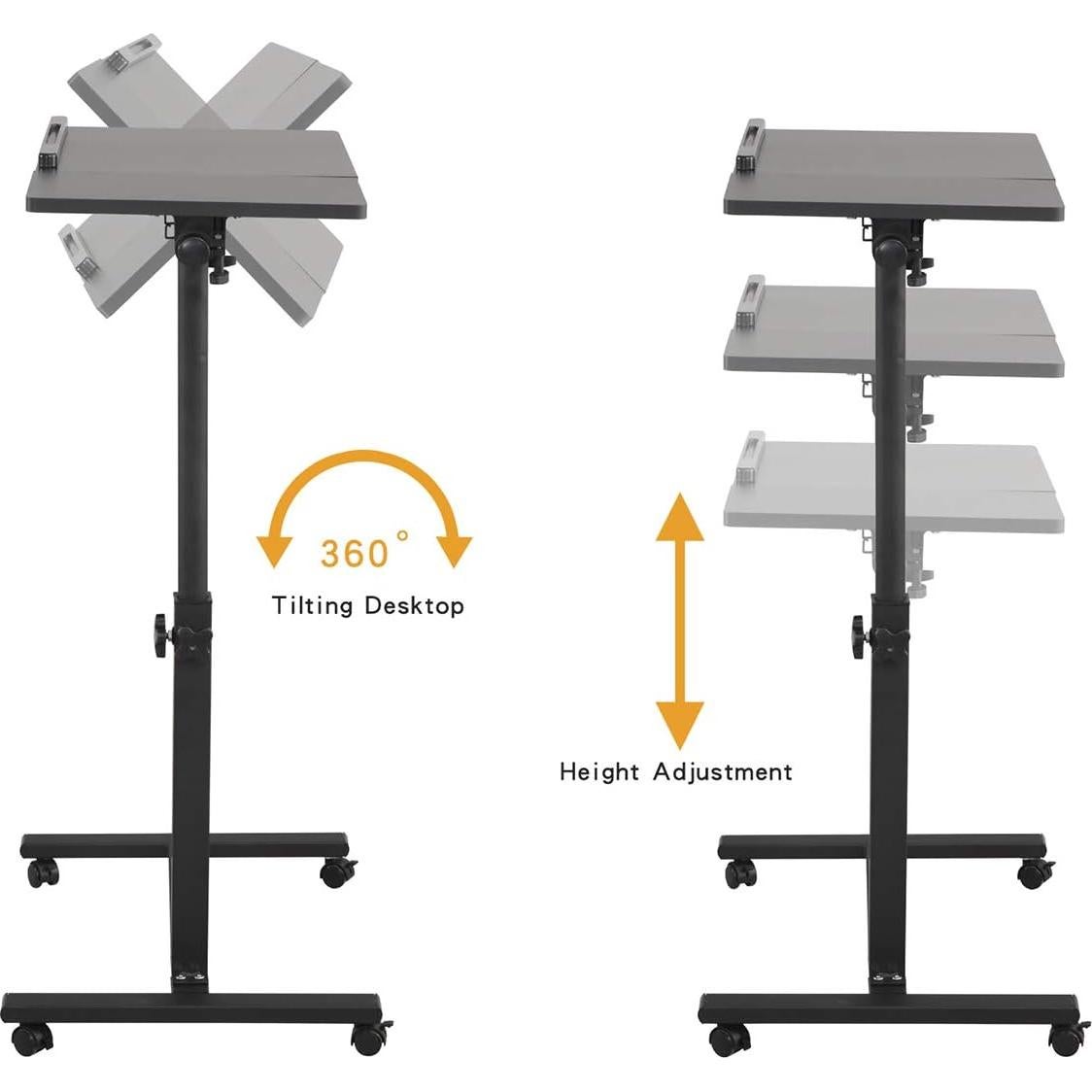 Escritorio Móvil TigerDad 0203 Ajustable para Laptop Negro