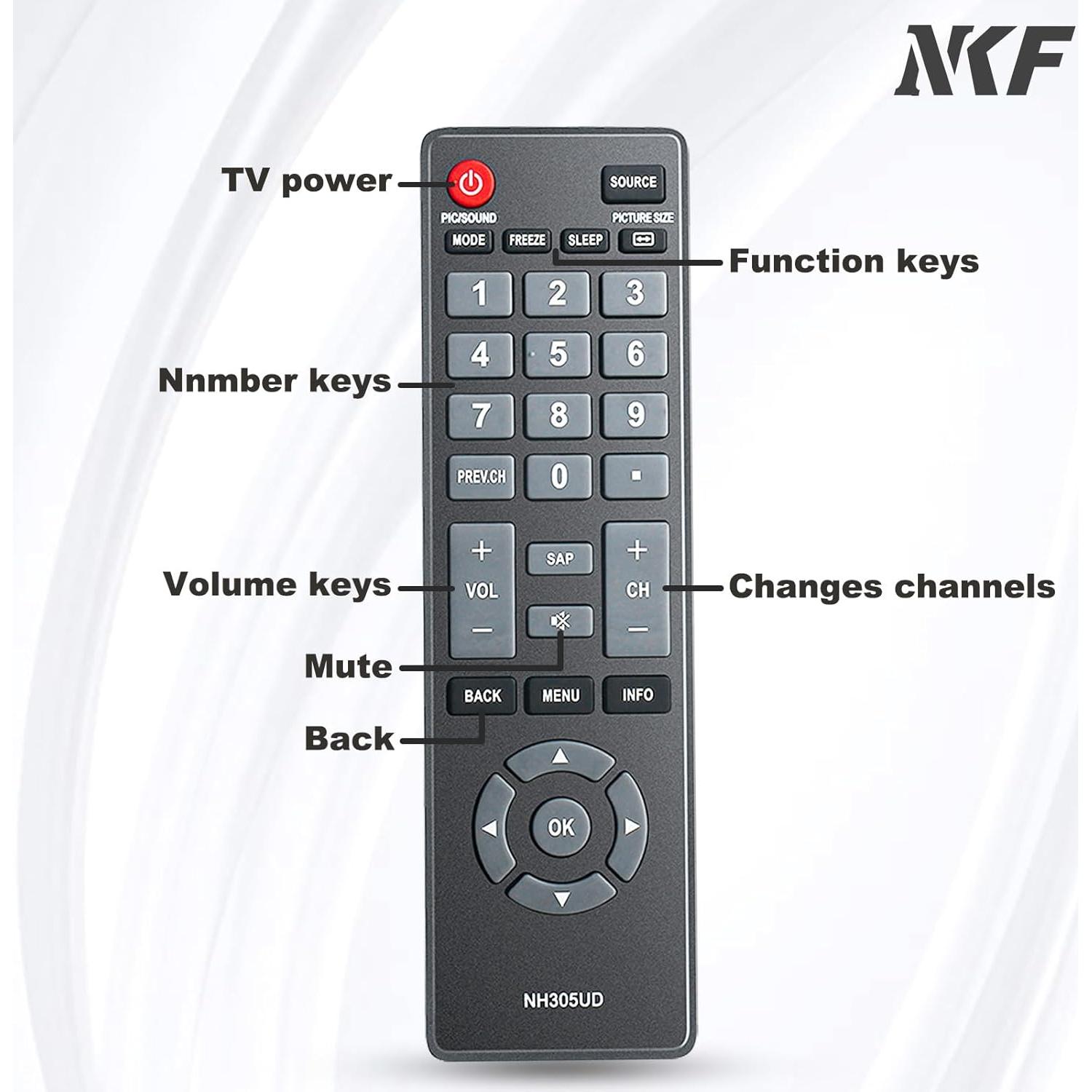 Control Remoto Universal NH305UD para TV Emerson - Sin Programación