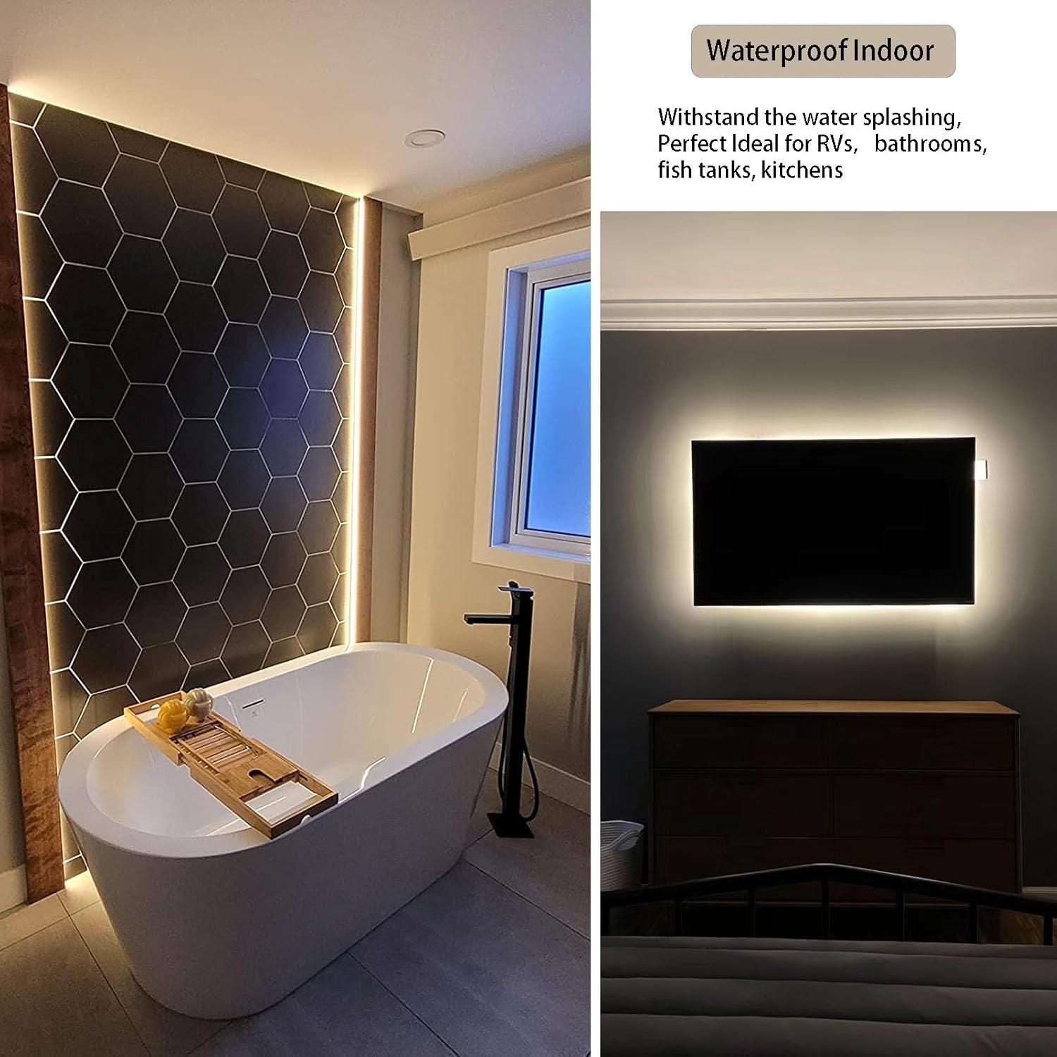 Luces de tira LED a pilas JUNWEN 2m blanco cálido impermeables