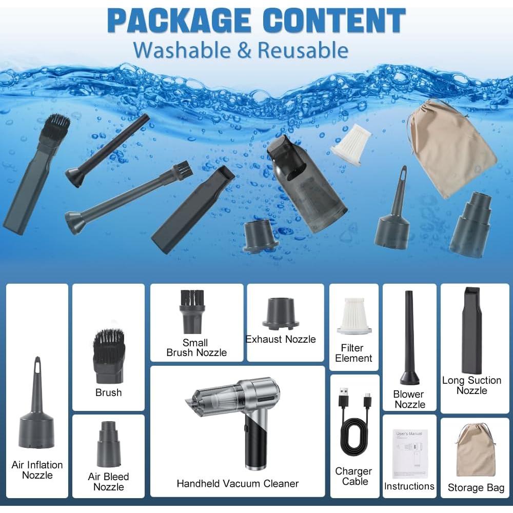 Aspiradora de Mano Plegable Carsories 18000PA Inalámbrica