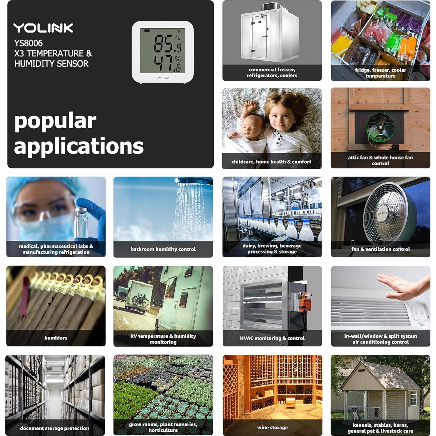 Sensor de Temperatura y Humedad YoLink X3 - Sin Hub, 100g