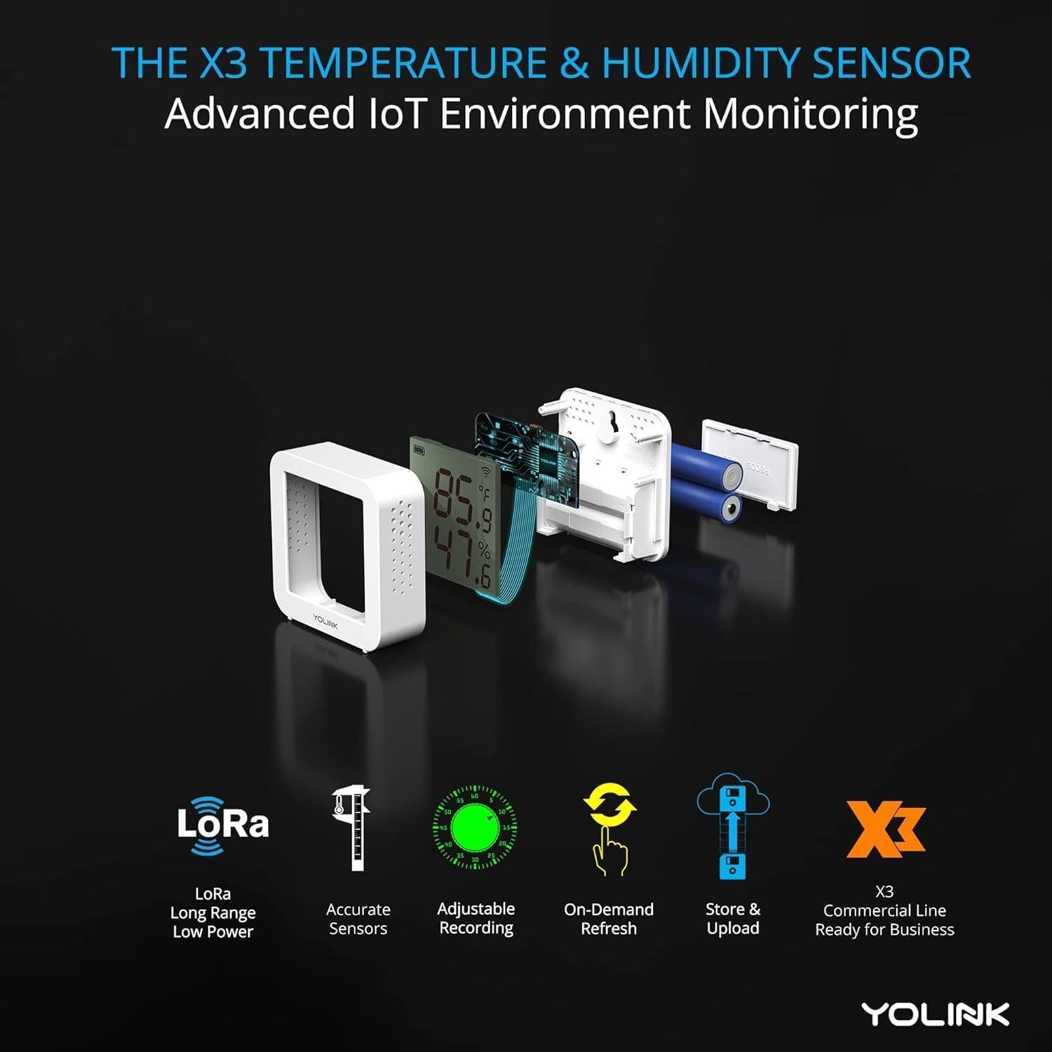 Sensor de Temperatura y Humedad YoLink X3 - Sin Hub, 100g