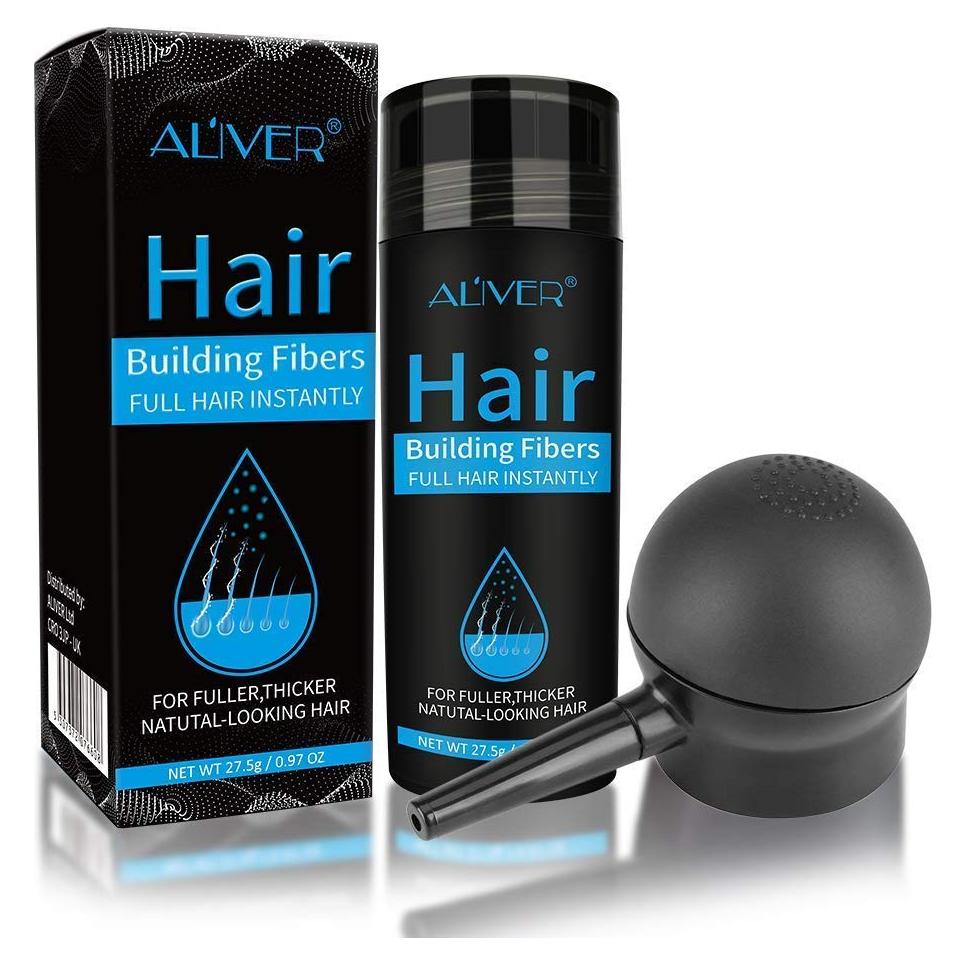 Fibras Capilares ALIVER con Spray - Cabello Grueso Negro