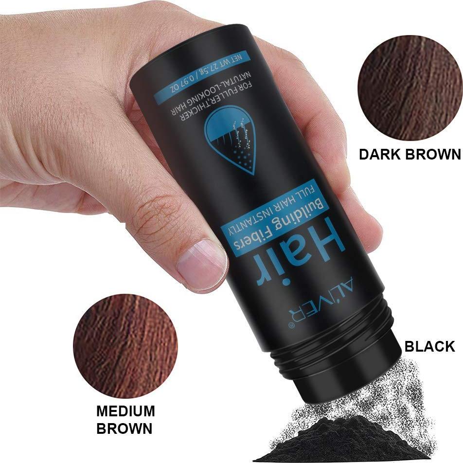 Fibras Capilares ALIVER con Spray - Cabello Grueso Negro