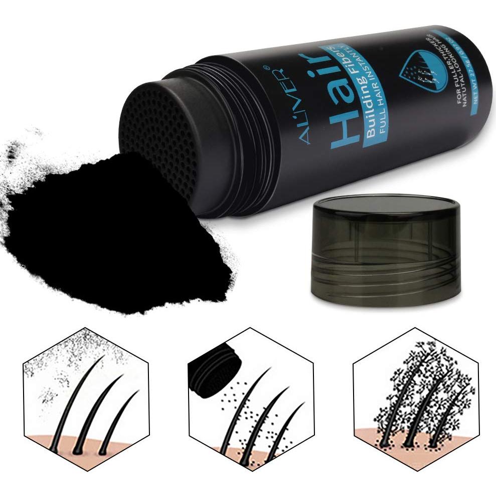 Fibras Capilares ALIVER con Spray - Cabello Grueso Negro