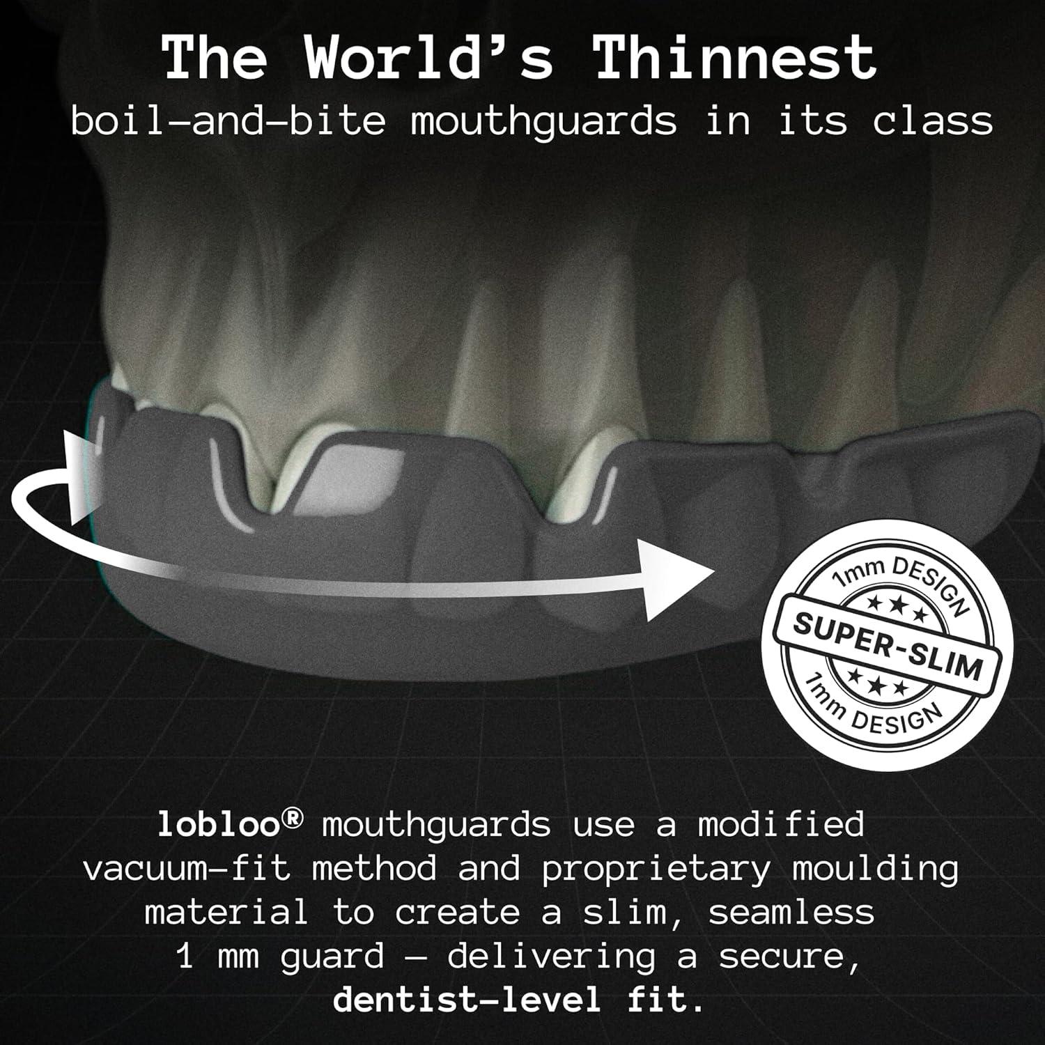 Protector Bucal Deportivo Lobloo Ultra Delgado 1mm Negro