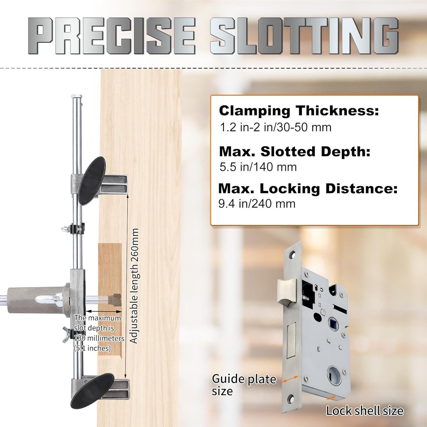 Kit de Mortaja de Cerradura de Puerta Aigreat 3 Cortadores