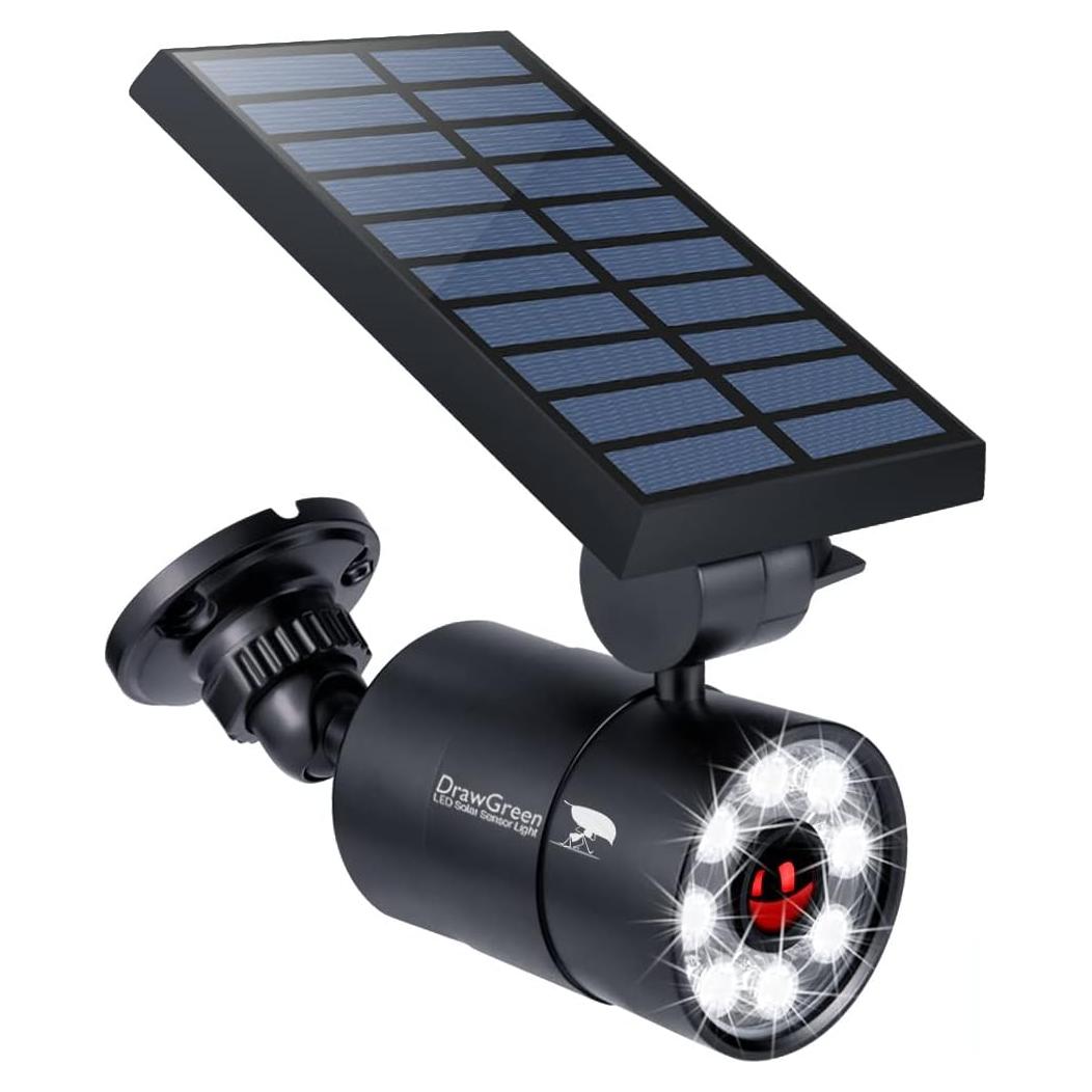 Luces de Movimiento Solar DrawGreen 1400LM Aluminio Negro