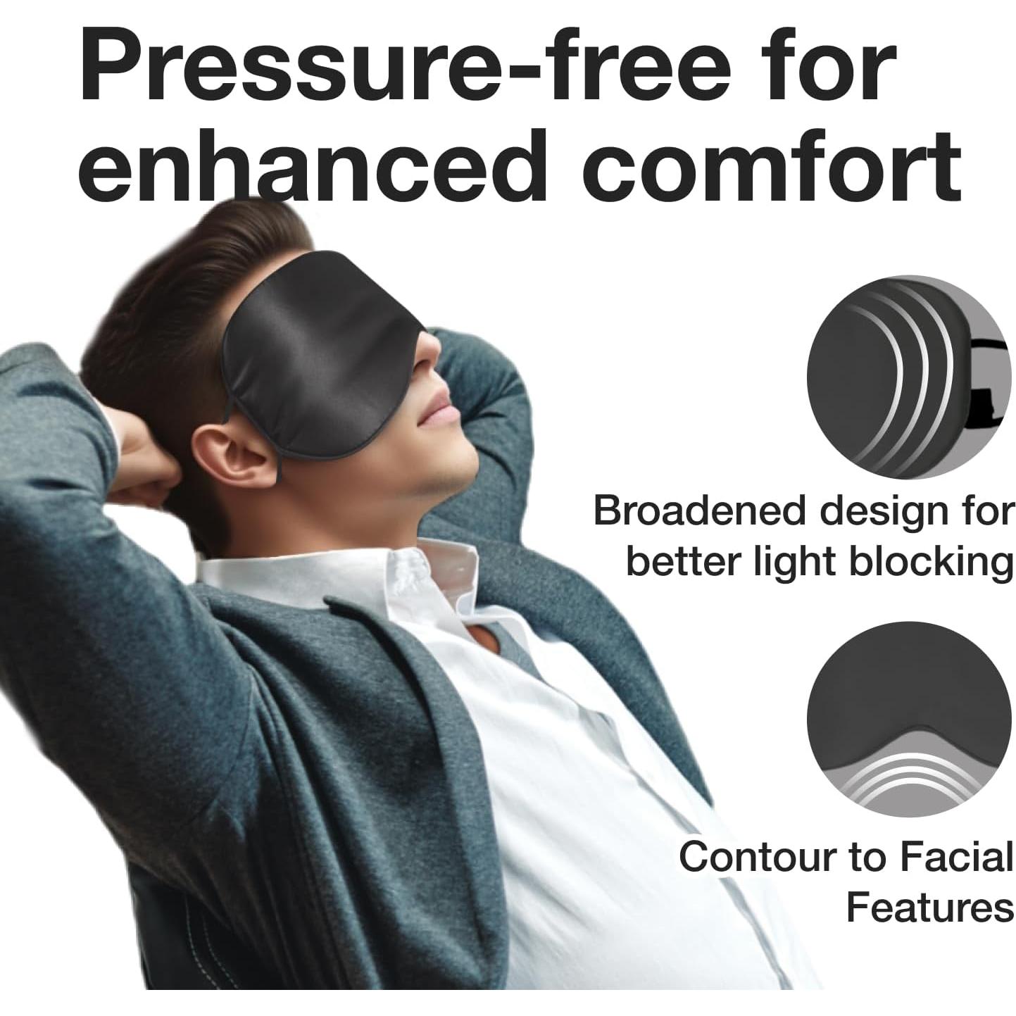 Máscara de Ojos de Seda de Morera MILASONUS Ajustable 20.8x10.9cm