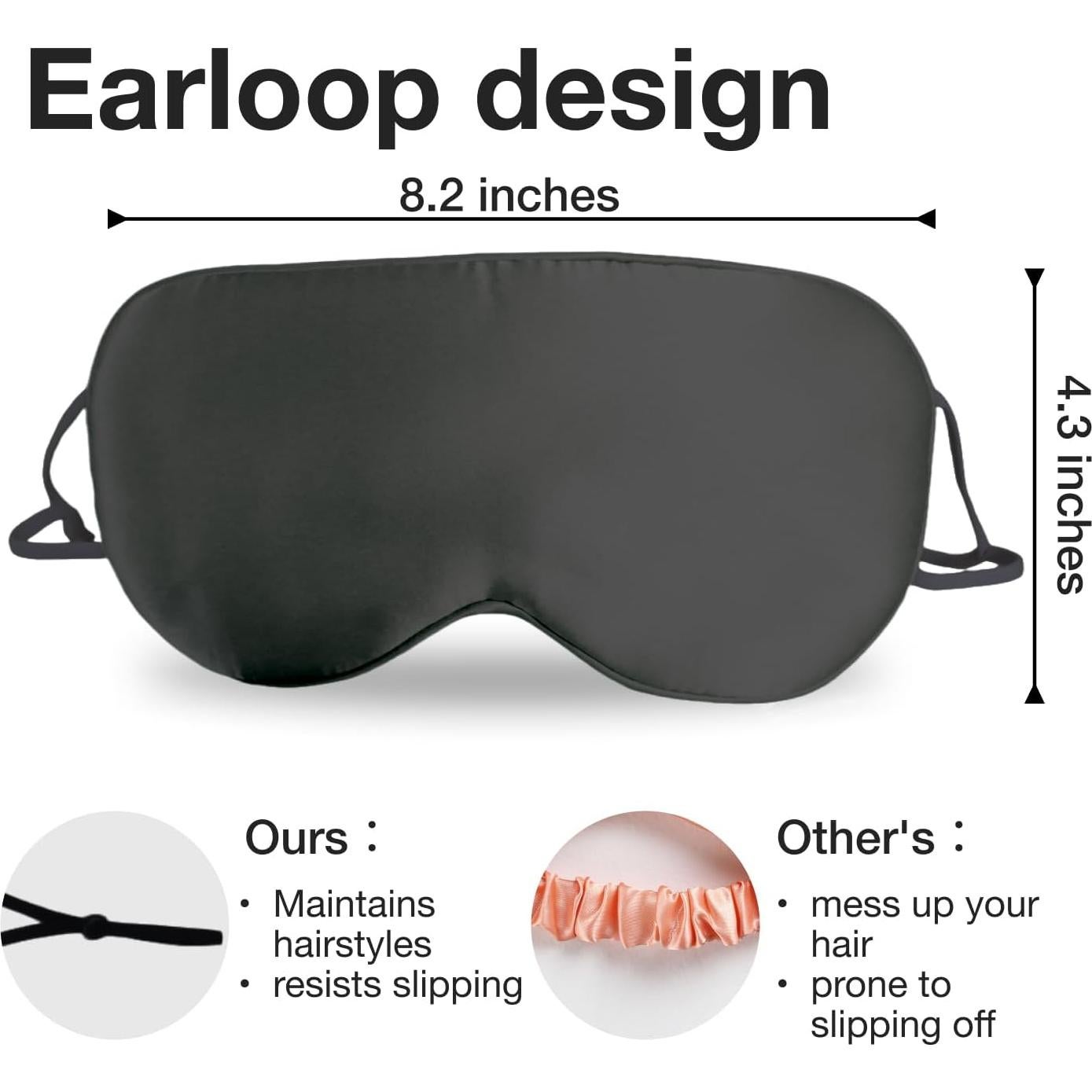 Máscara de Ojos de Seda de Morera MILASONUS Ajustable 20.8x10.9cm