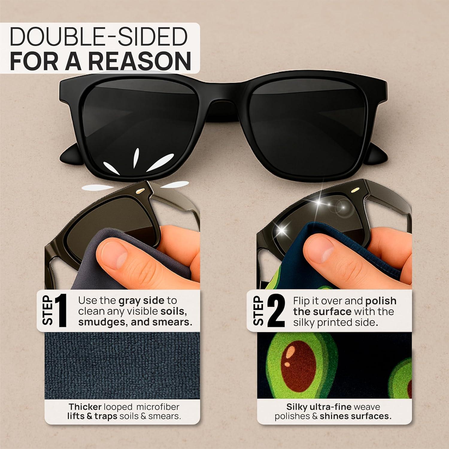 Paños de limpieza de gafas Quick Cloth Microfibra 5x7 cm Aguacate