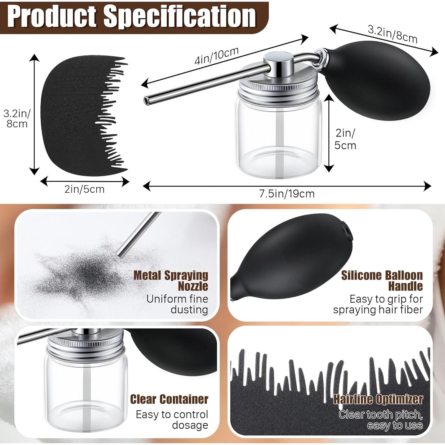 Botella Spray Fibra Capilar Hohean Portátil 13x7cm