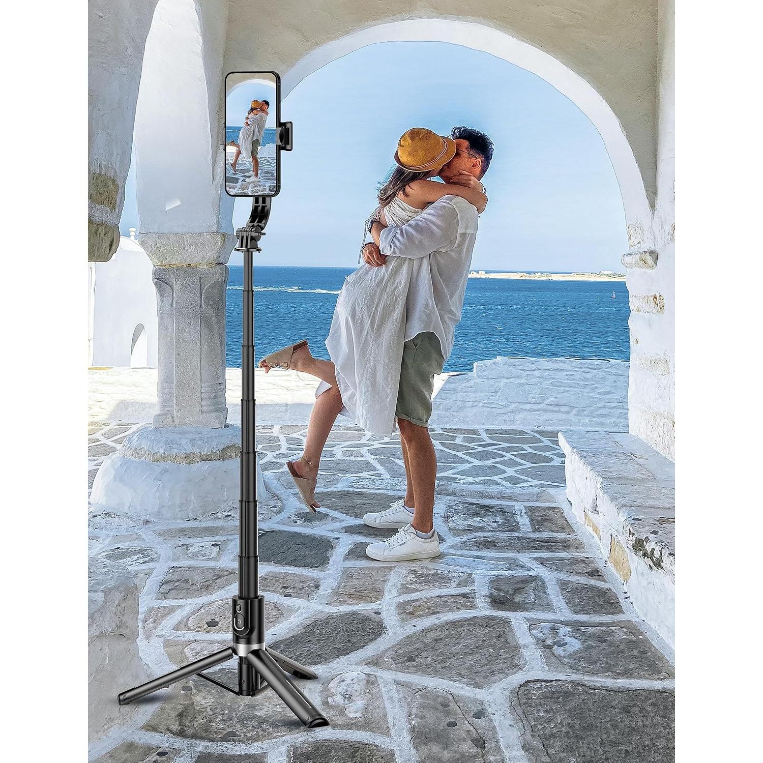 Trípode para Selfie SelfieShow L12 Negro, Extensible 106 cm