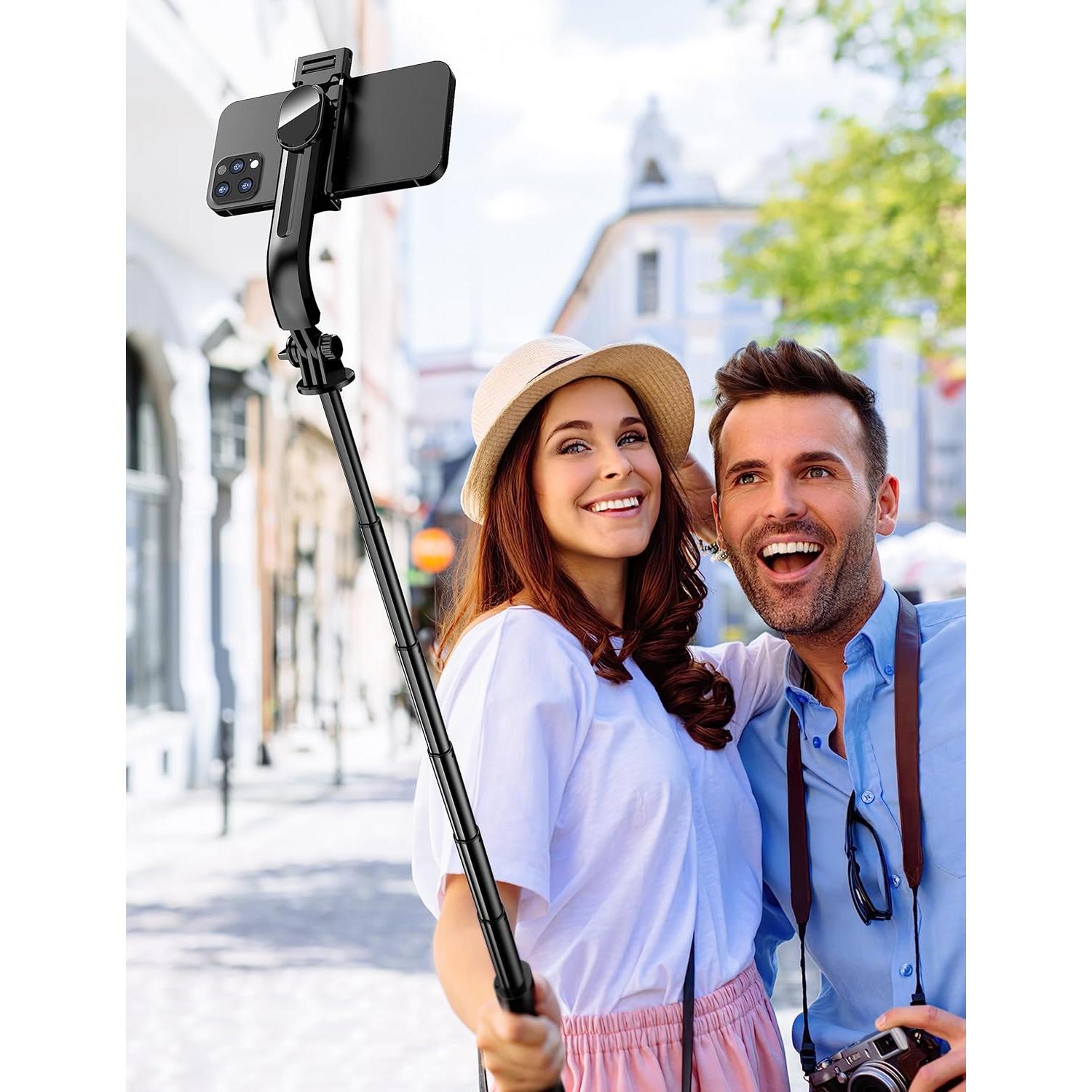 Trípode para Selfie SelfieShow L12 Negro, Extensible 106 cm
