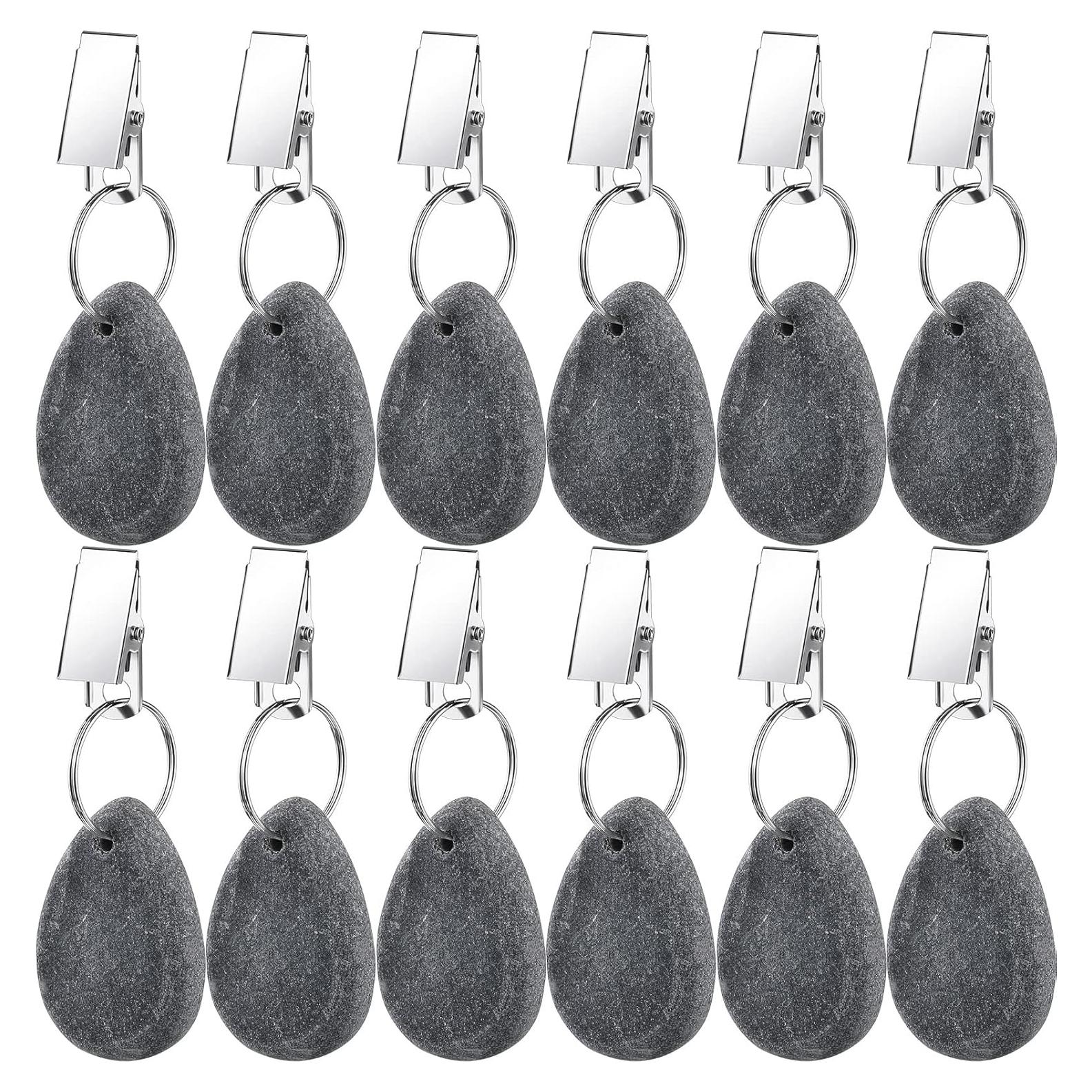 Pesas para Manteles Geiserailie 12 Pcs Gota Mármol Gris Oscuro