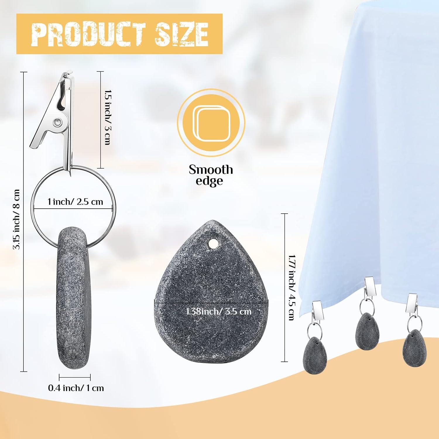 Pesas para Manteles Geiserailie 12 Pcs Gota Mármol Gris Oscuro