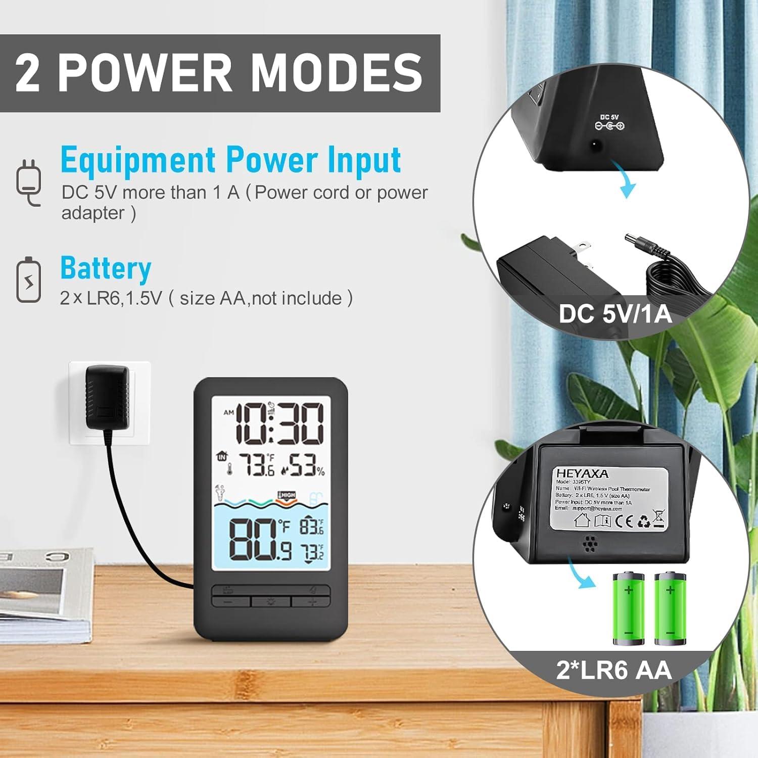 Termómetro de piscina WiFi HEYAXA con pantalla LCD 4.3"