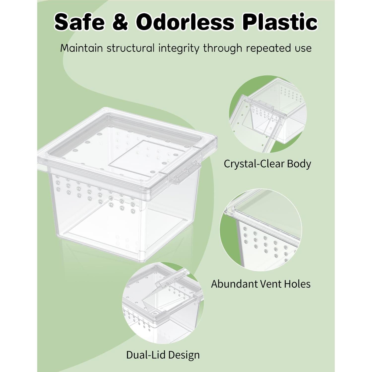 Terrario Mini Pawfly 10 Pcs para Arañas y Reptiles 5.8cm