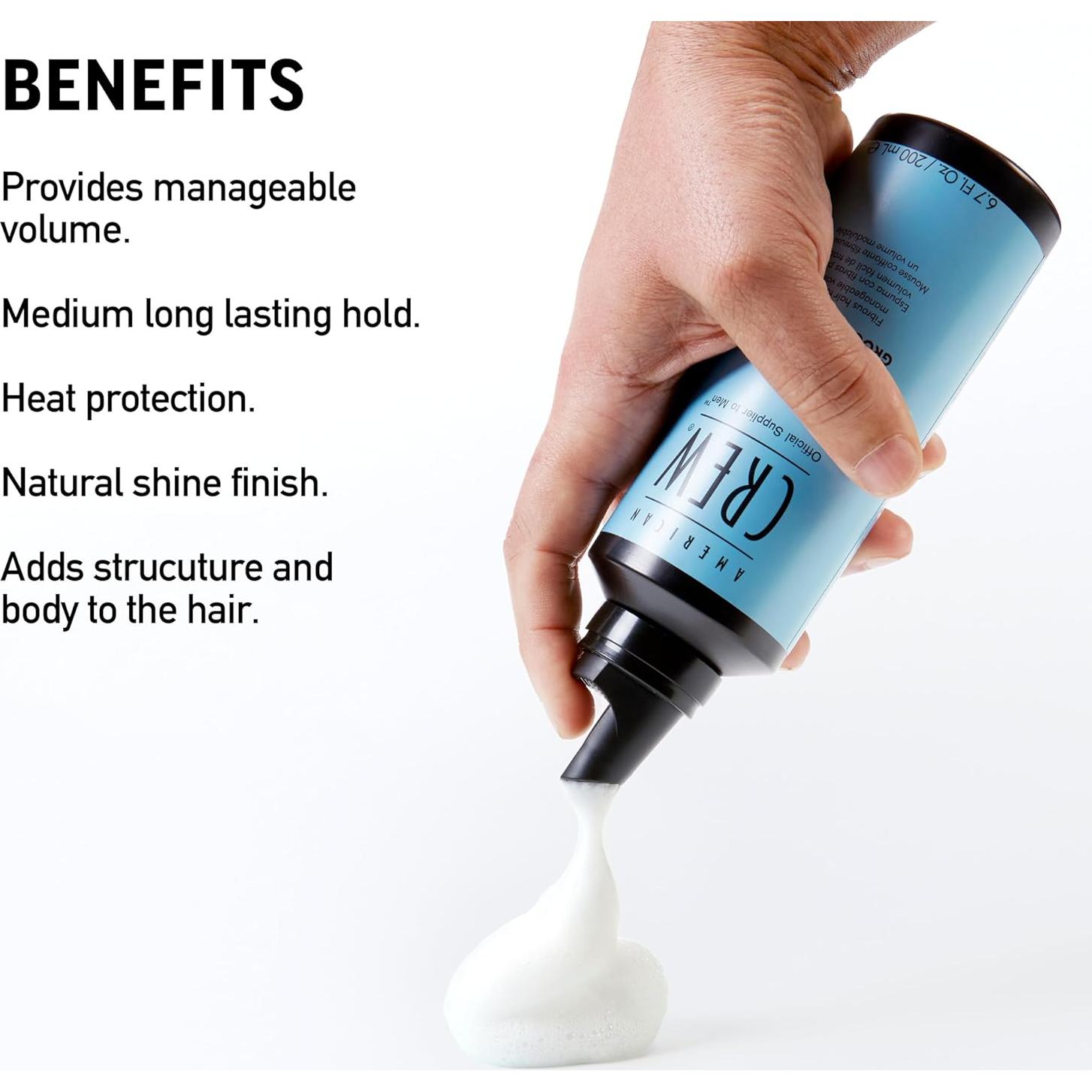 Espuma de Peinado American Crew 200 ml para Cabello Hombre