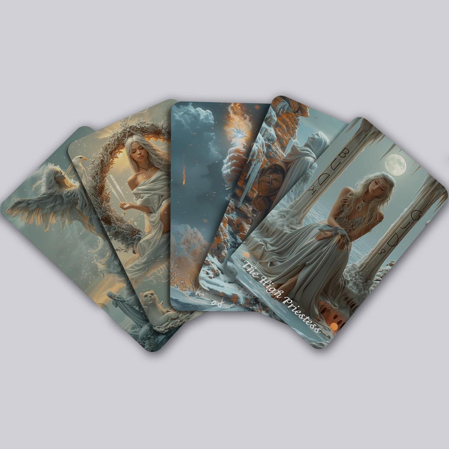 Baraja de Tarot Invierno Quieto sishui con Libro de Guía 80 Cartas