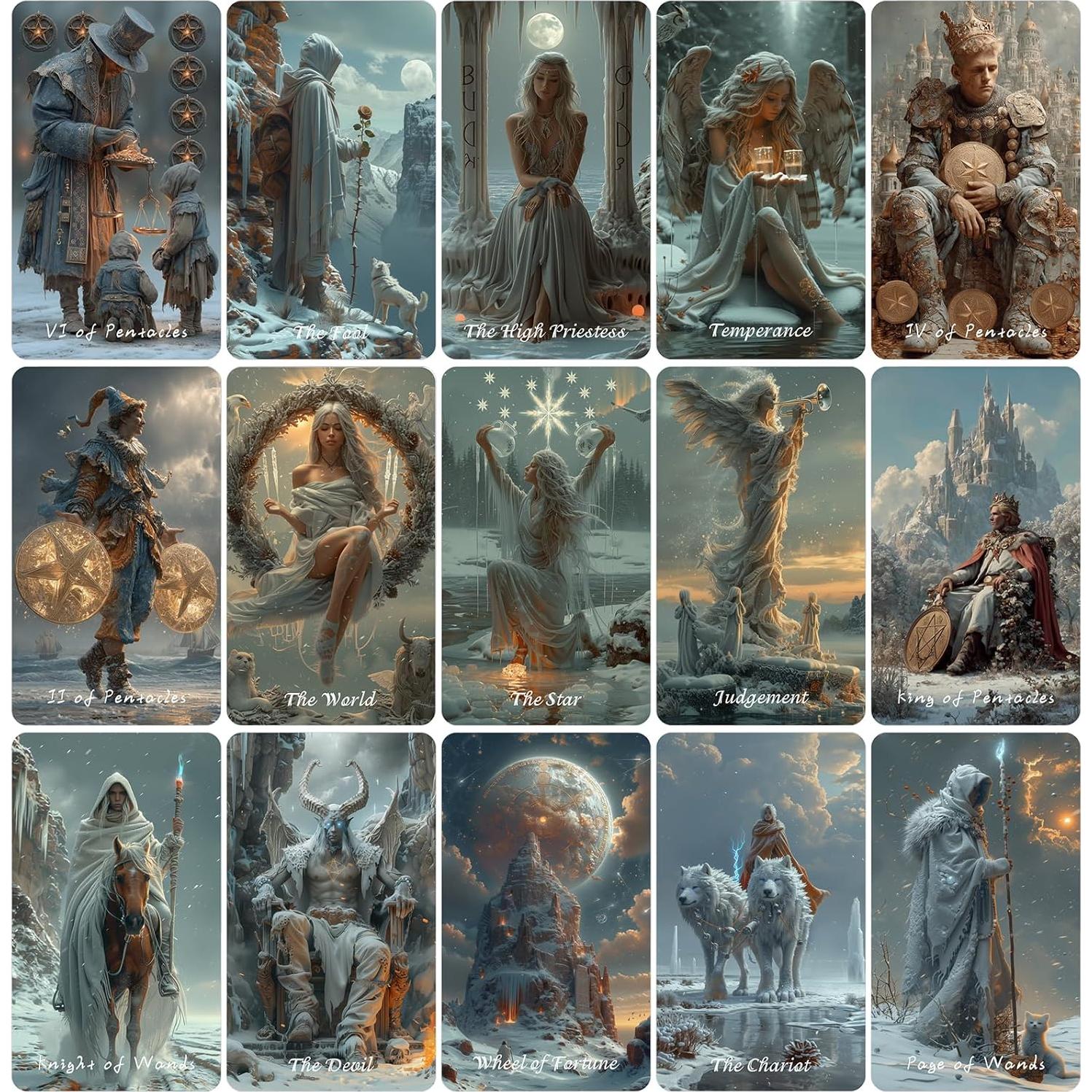 Baraja de Tarot Invierno Quieto sishui con Libro de Guía 80 Cartas