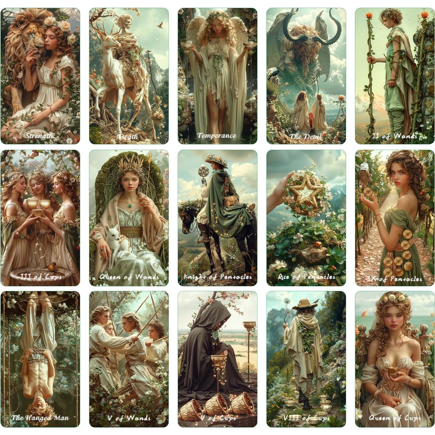 Baraja de Tarot Sishui Brote de Primavera con Guía 80 Cartas