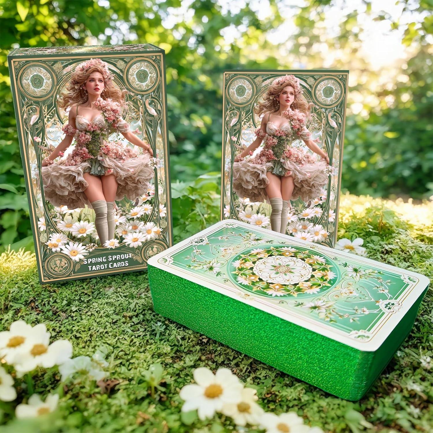 Baraja de Tarot Sishui Brote de Primavera con Guía 80 Cartas