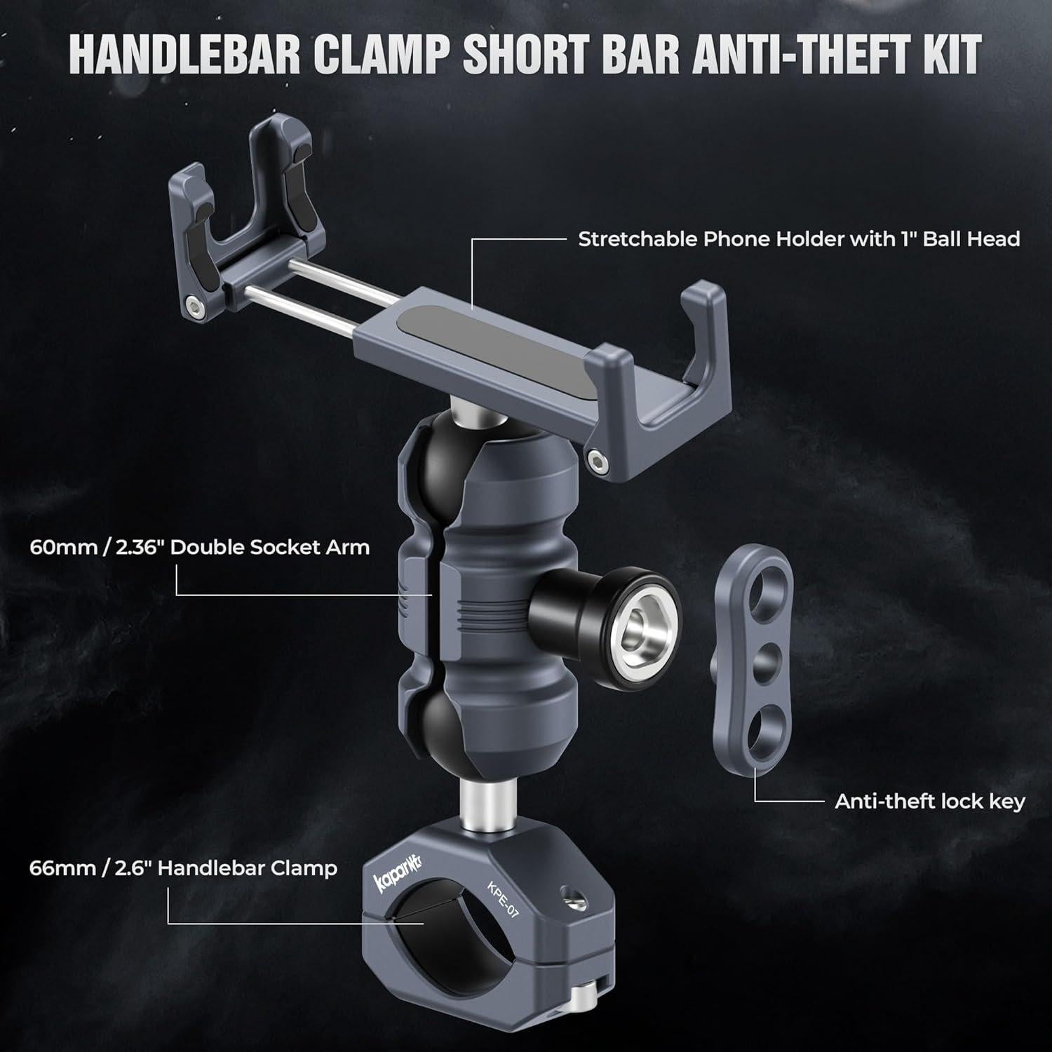 Soporte para Teléfono de Bicicleta KAPARNER KPS-02 Aluminio Ajustable