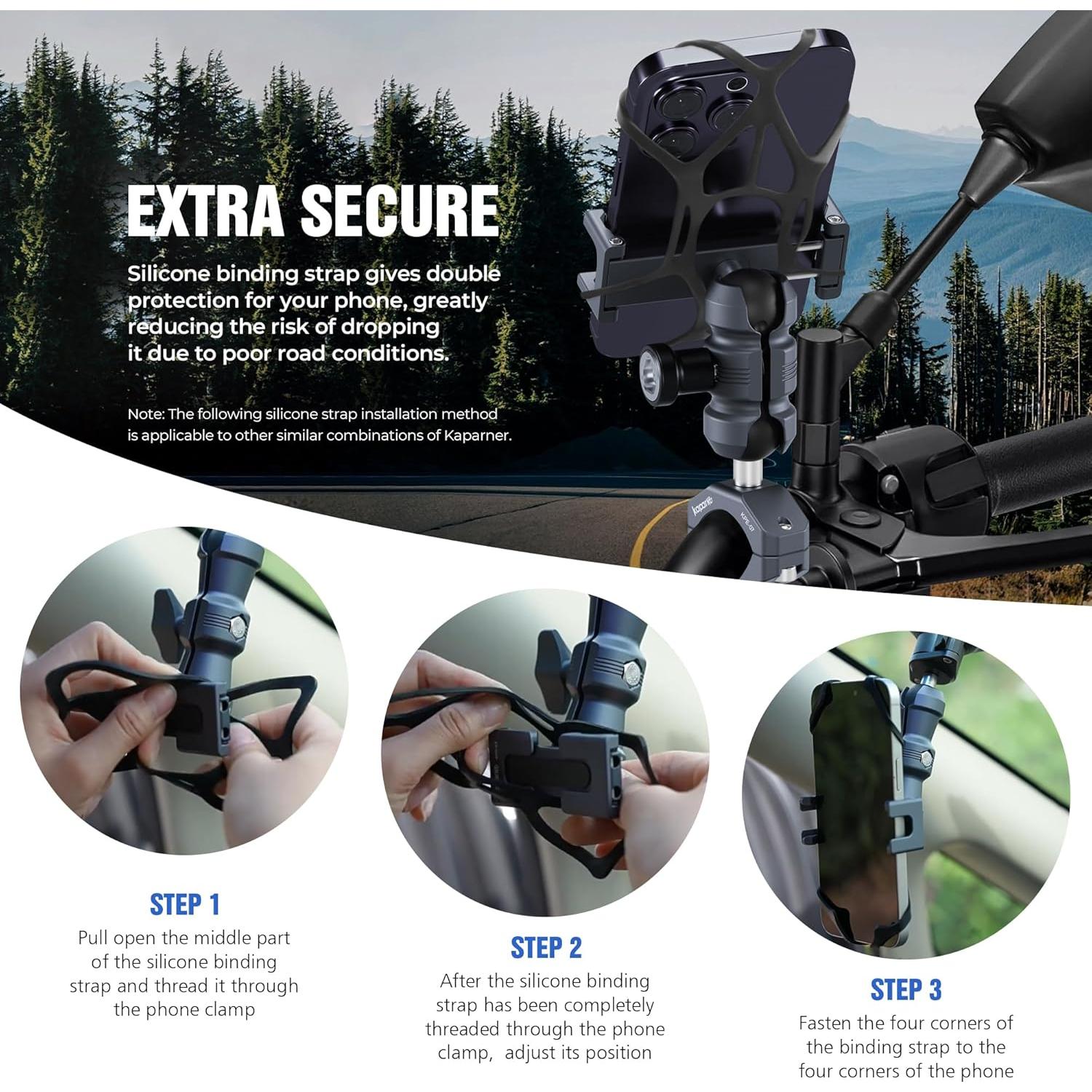 Soporte para Teléfono de Bicicleta KAPARNER KPS-02 Aluminio Ajustable