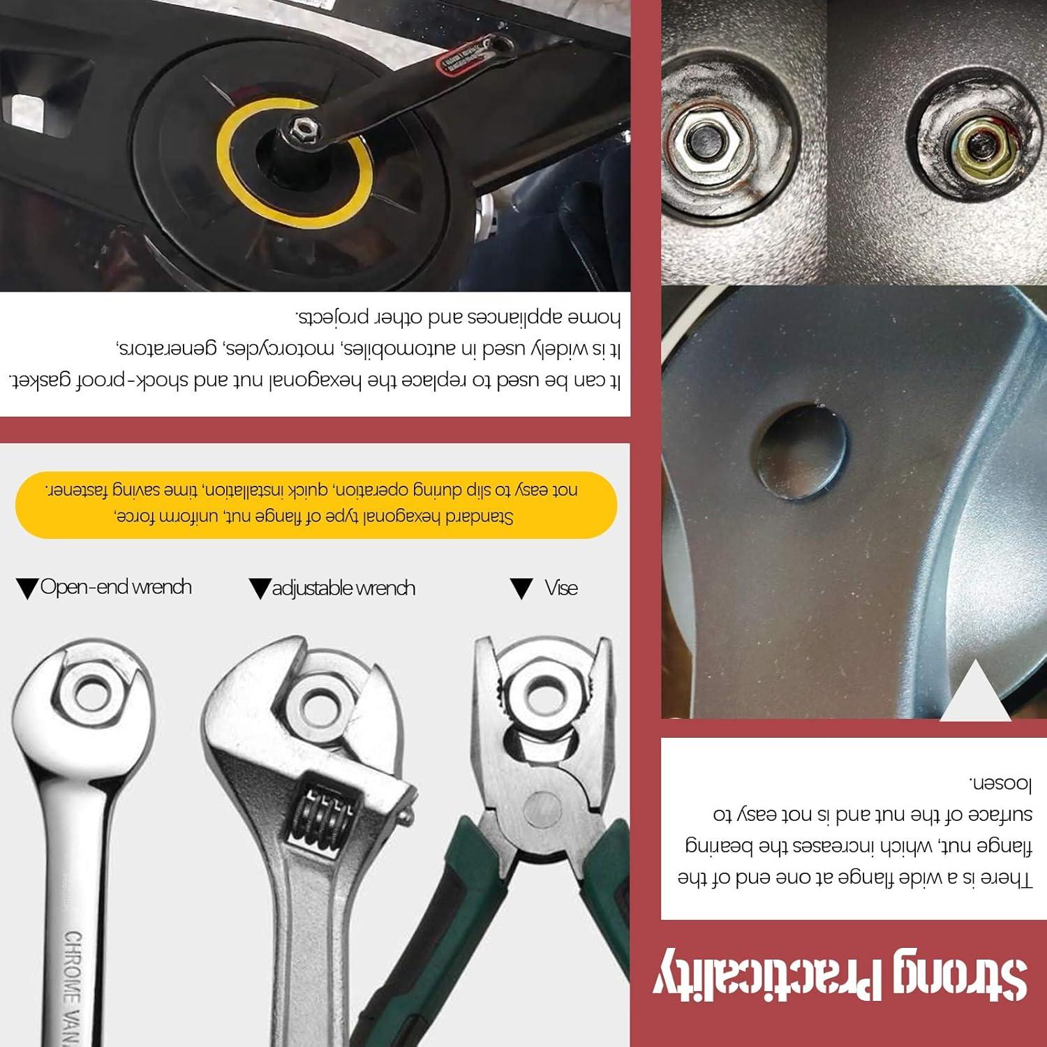 Hilitchi 100 Pcs Tuercas de Bloqueo Hexagonales Acero Inoxidable 304