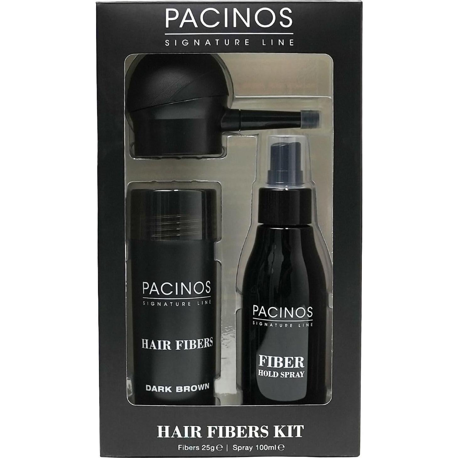 Kit de Fibra para Cabello Pacinos - Marrón Oscuro - Cobertura Total