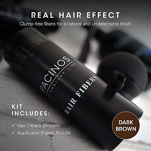 Kit de Fibra para Cabello Pacinos - Marrón Oscuro - Cobertura Total