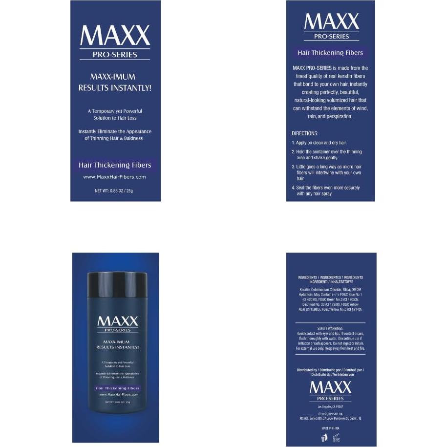 Fibras Capilares Maxx Pro-Series con Keratina 25g Marrón Oscuro