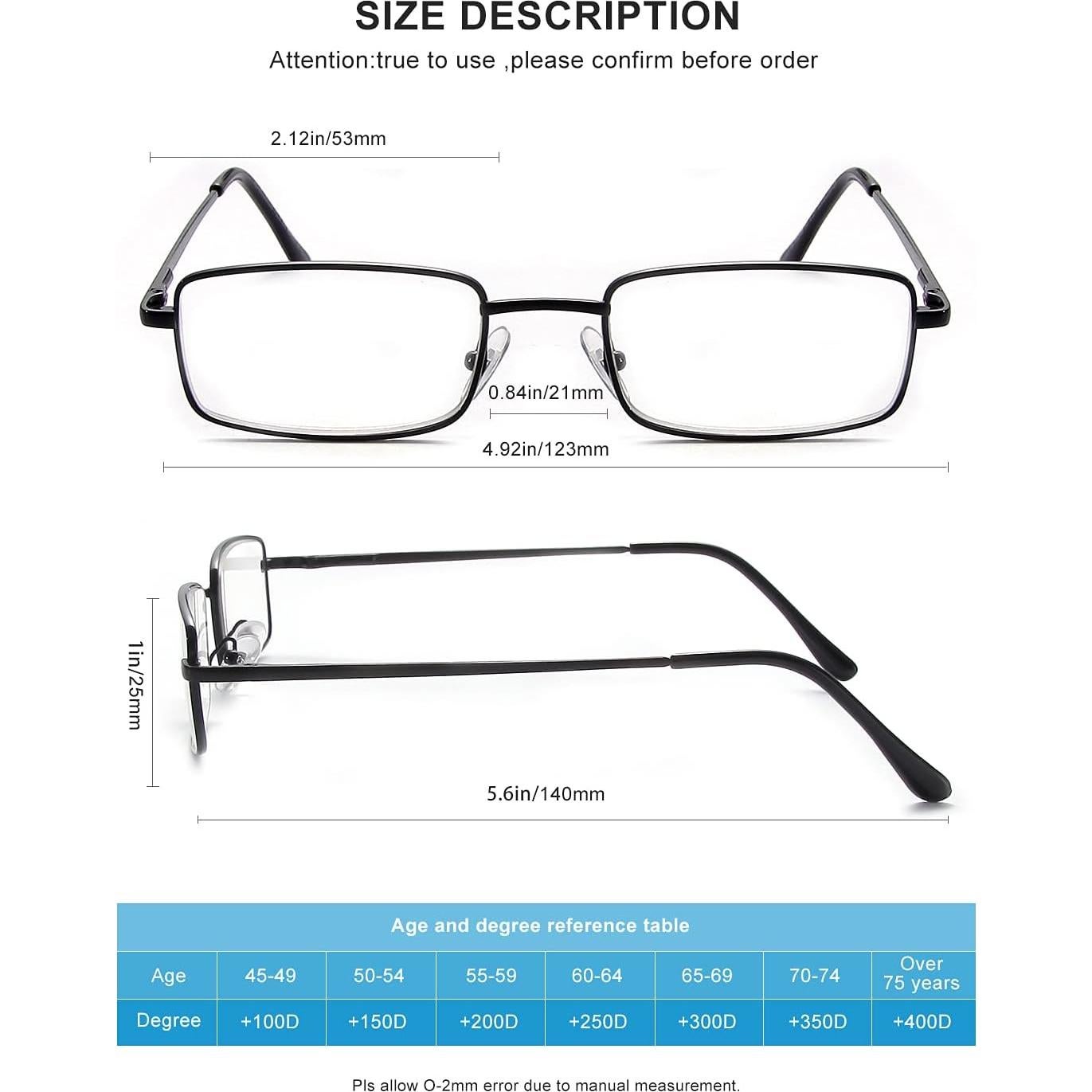 Gafas de lectura OKH 1.5x para hombres, paquete de 3 con bloqueo luz azul