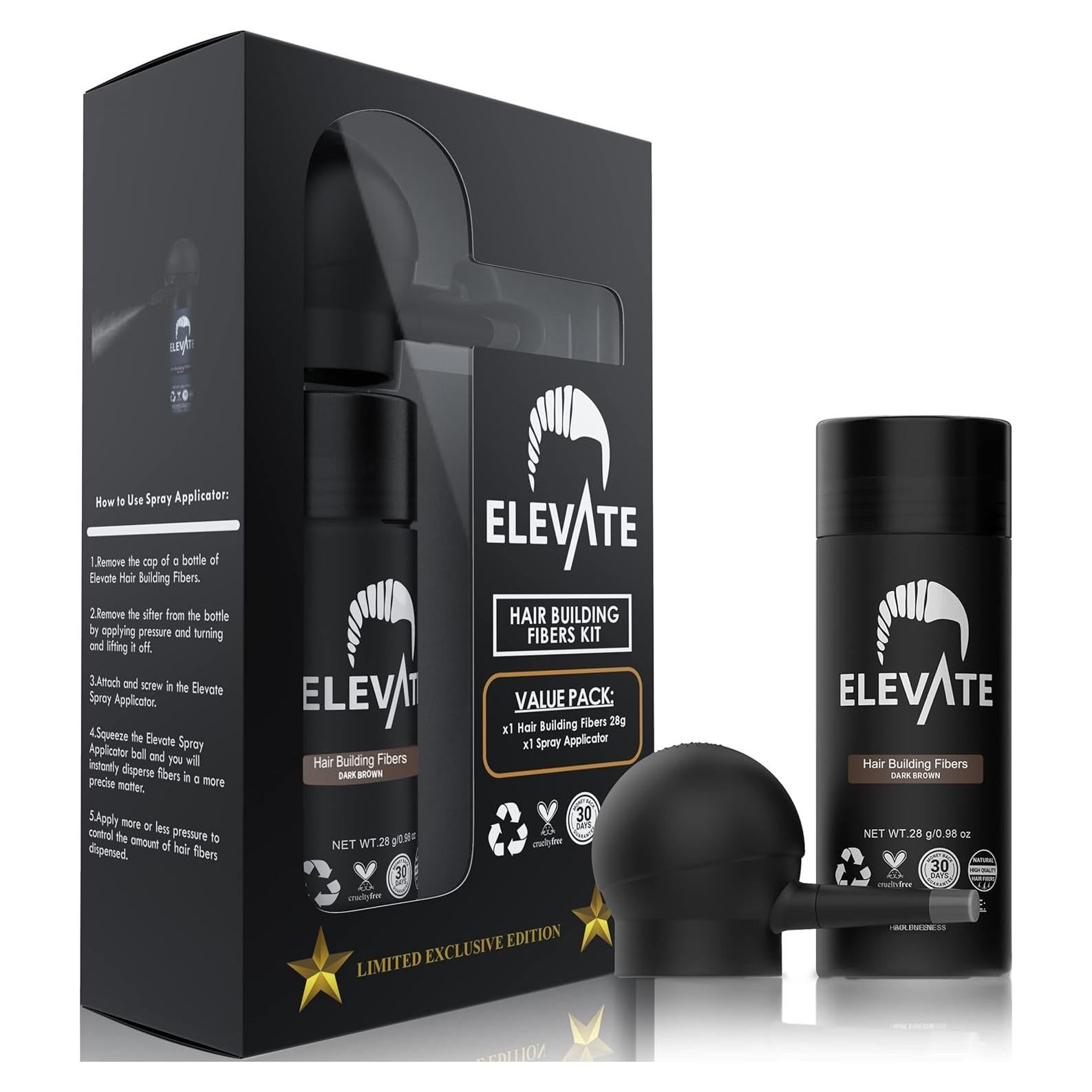 ELEVATE Kit Perfeccionamiento Cabello 2-en-1 | Fibras y Spray